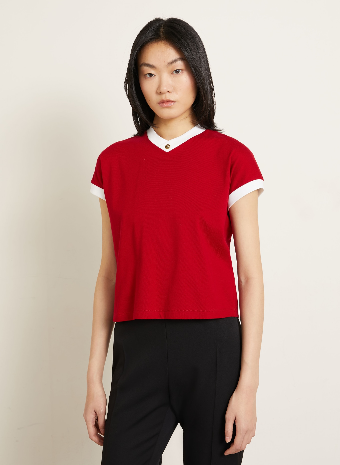VERSACE T-Shirt: ROT / WEISS