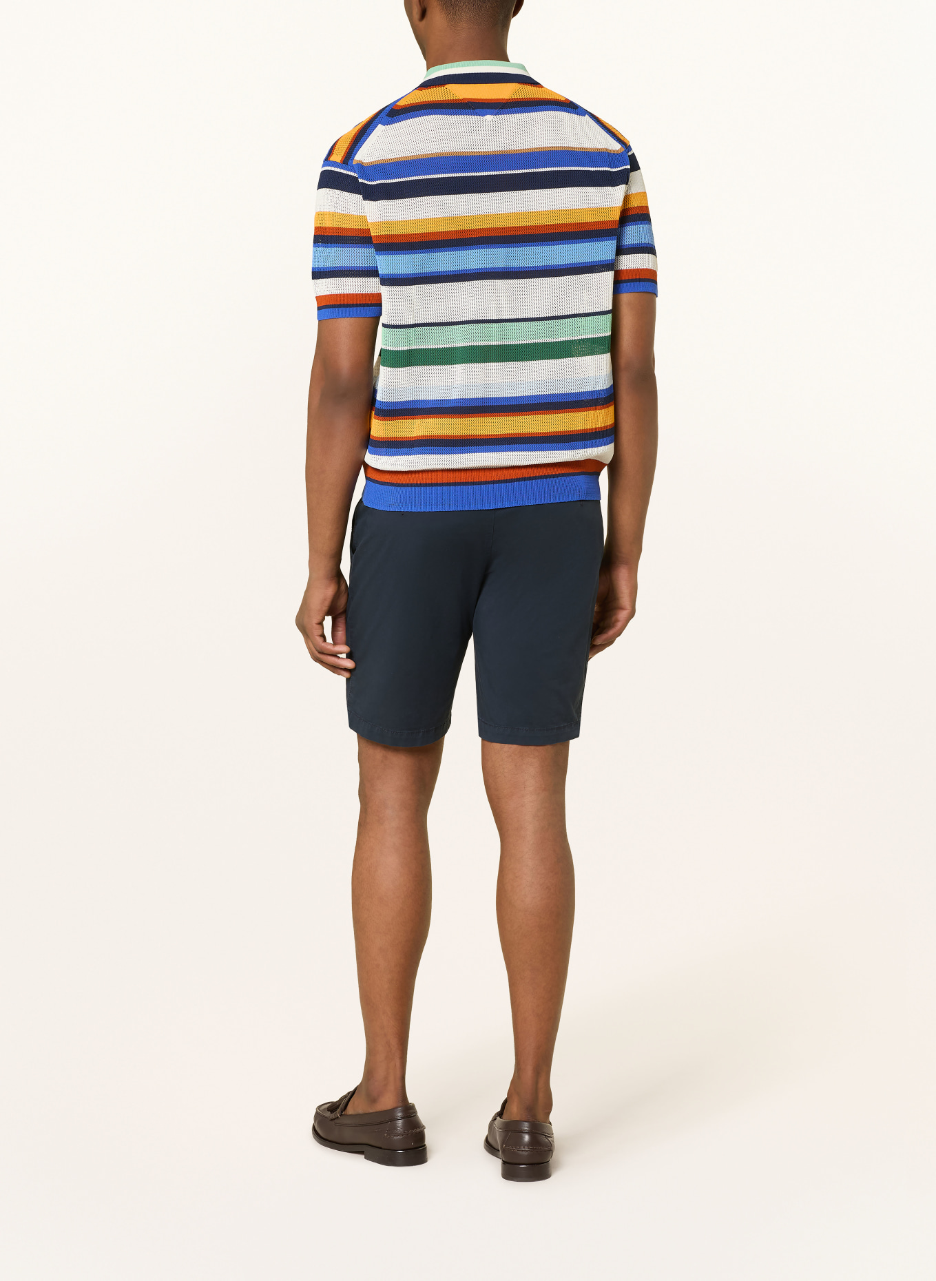 TOMMY HILFIGER Pletené polo tričko: MODRÁ / ORANŽOVÁ / ZELENÁ