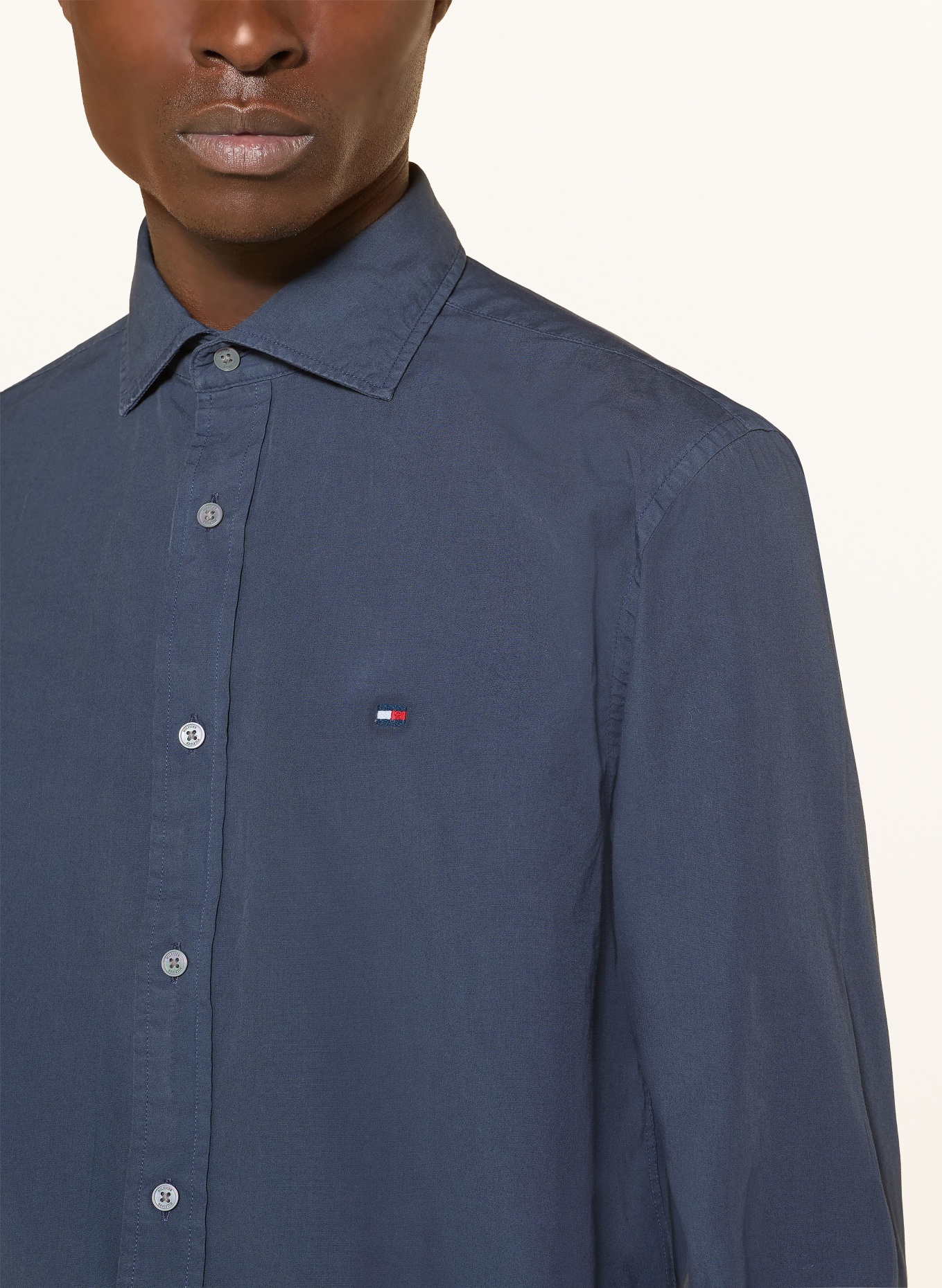 TOMMY HILFIGER Overhemd Regular Fit: DONKERBLAUW