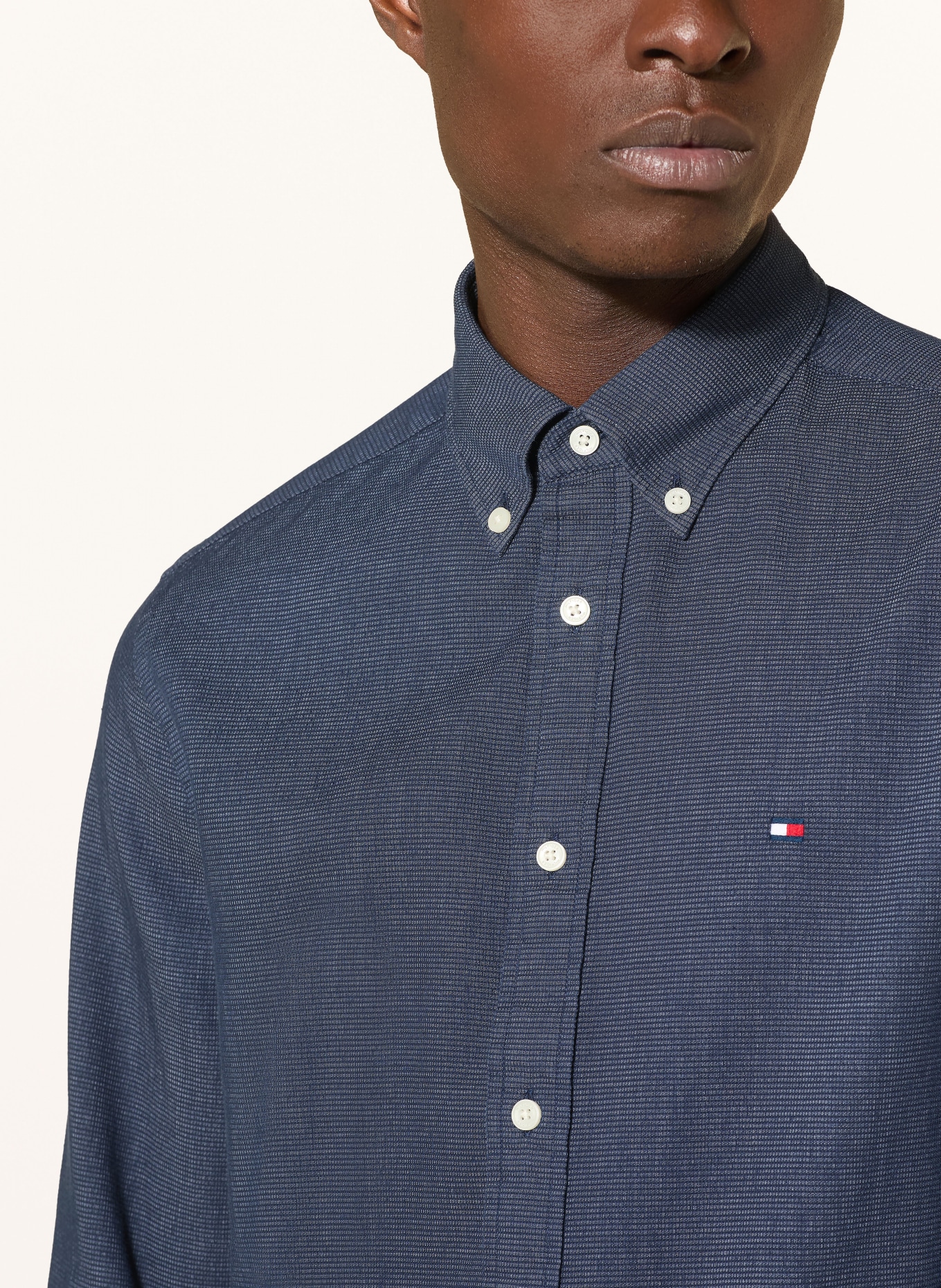 TOMMY HILFIGER Hemd Regular Fit: DUNKELBLAU