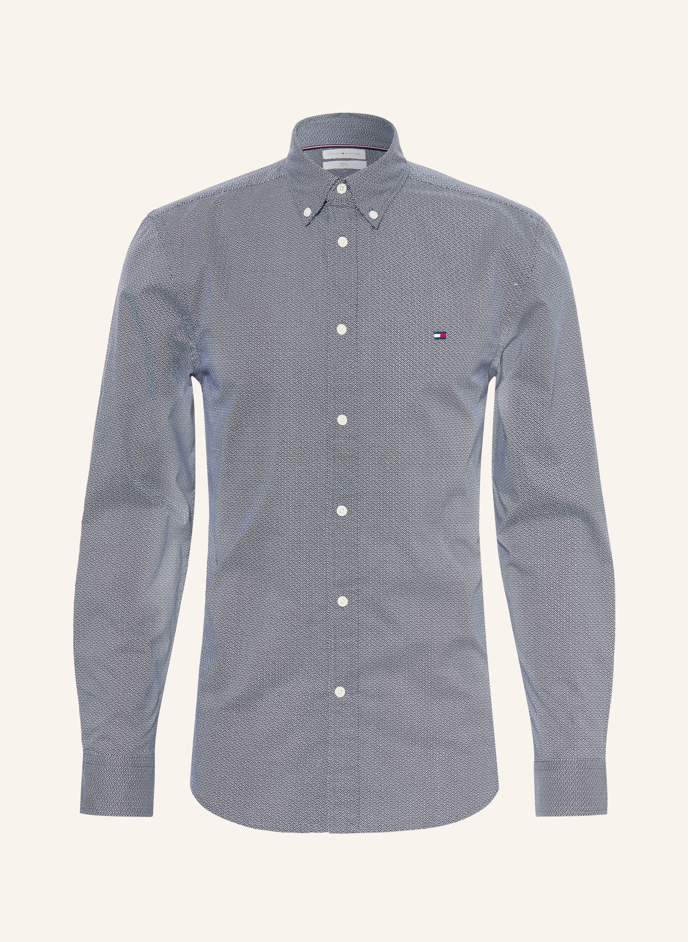 TOMMY HILFIGER Hemd Slim Fit: DUNKELBLAU / WEISS