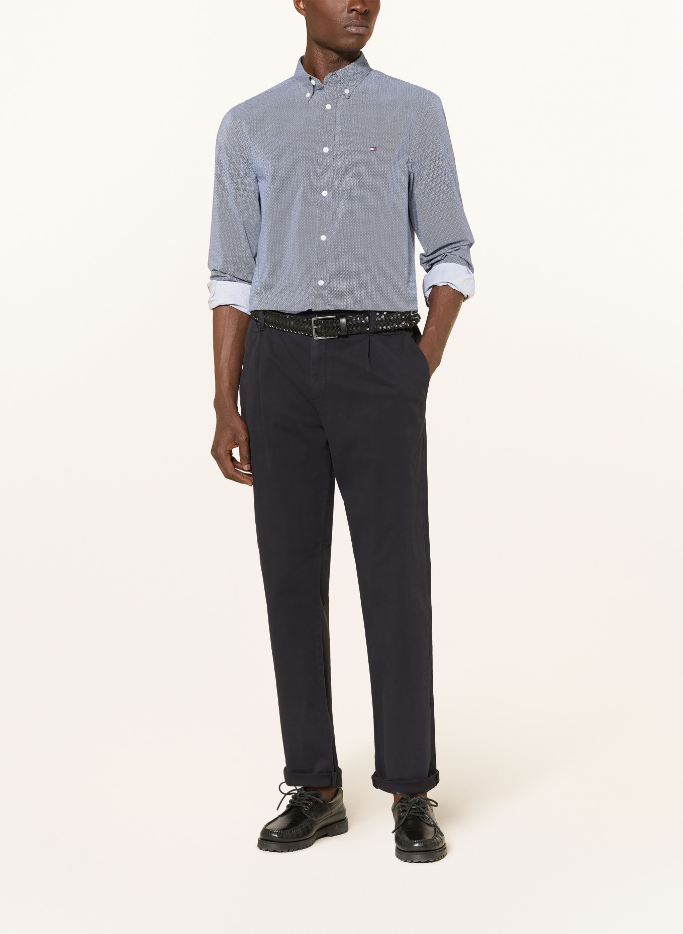 TOMMY HILFIGER Hemd Slim Fit: DUNKELBLAU / WEISS