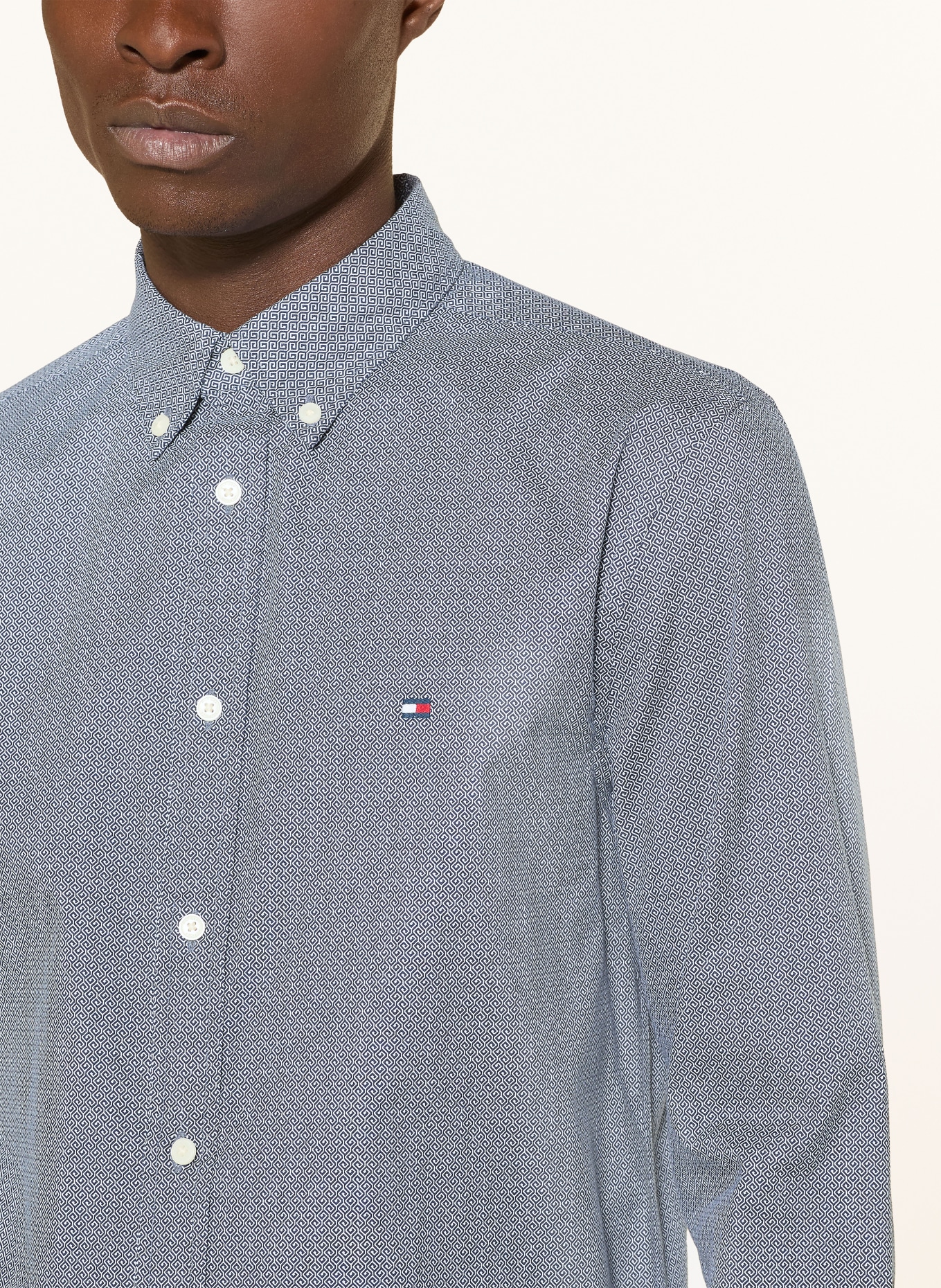 TOMMY HILFIGER Hemd Slim Fit: DUNKELBLAU / WEISS