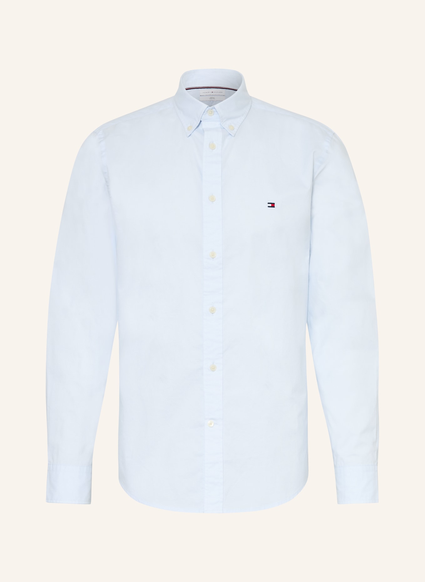 TOMMY HILFIGER Overhemd Slim Fit: LICHTBLAUW / WIT