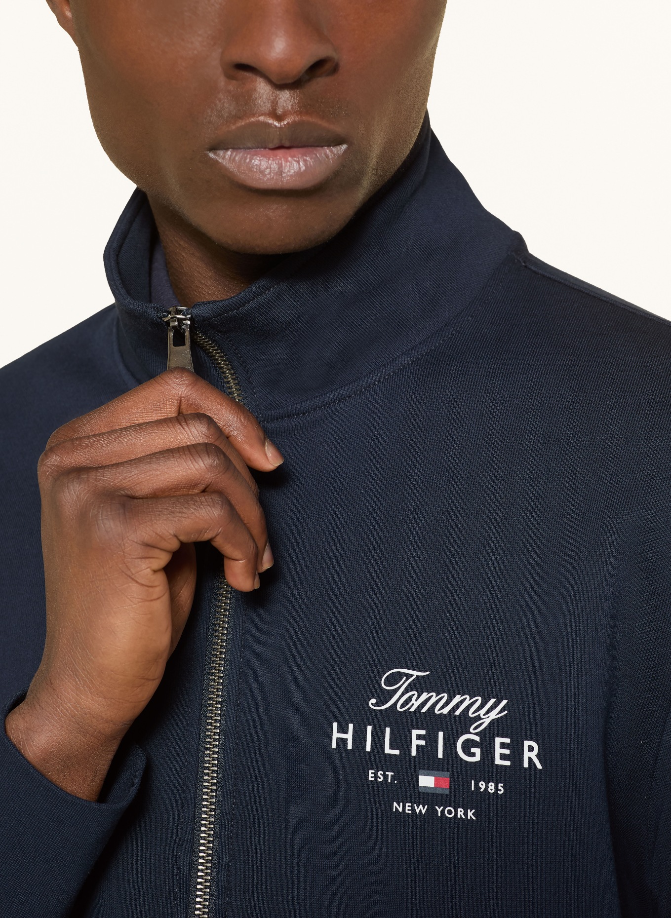 TOMMY HILFIGER sweatjack: DONKERBLAUW