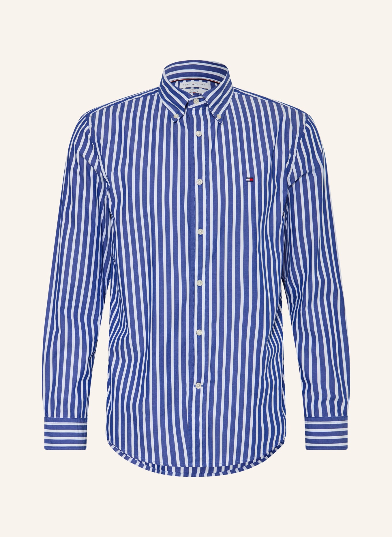 TOMMY HILFIGER Hemd Regular Fit: BLAU / WEISS