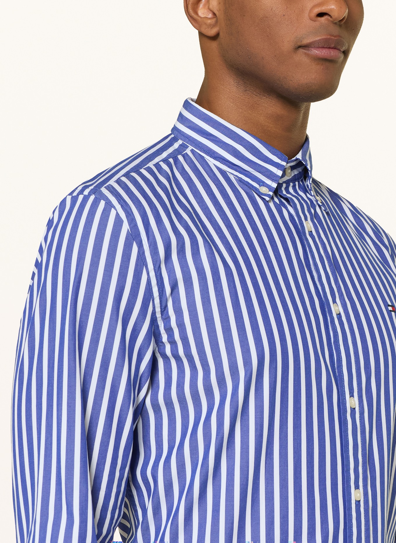 TOMMY HILFIGER Hemd Regular Fit: BLAU / WEISS