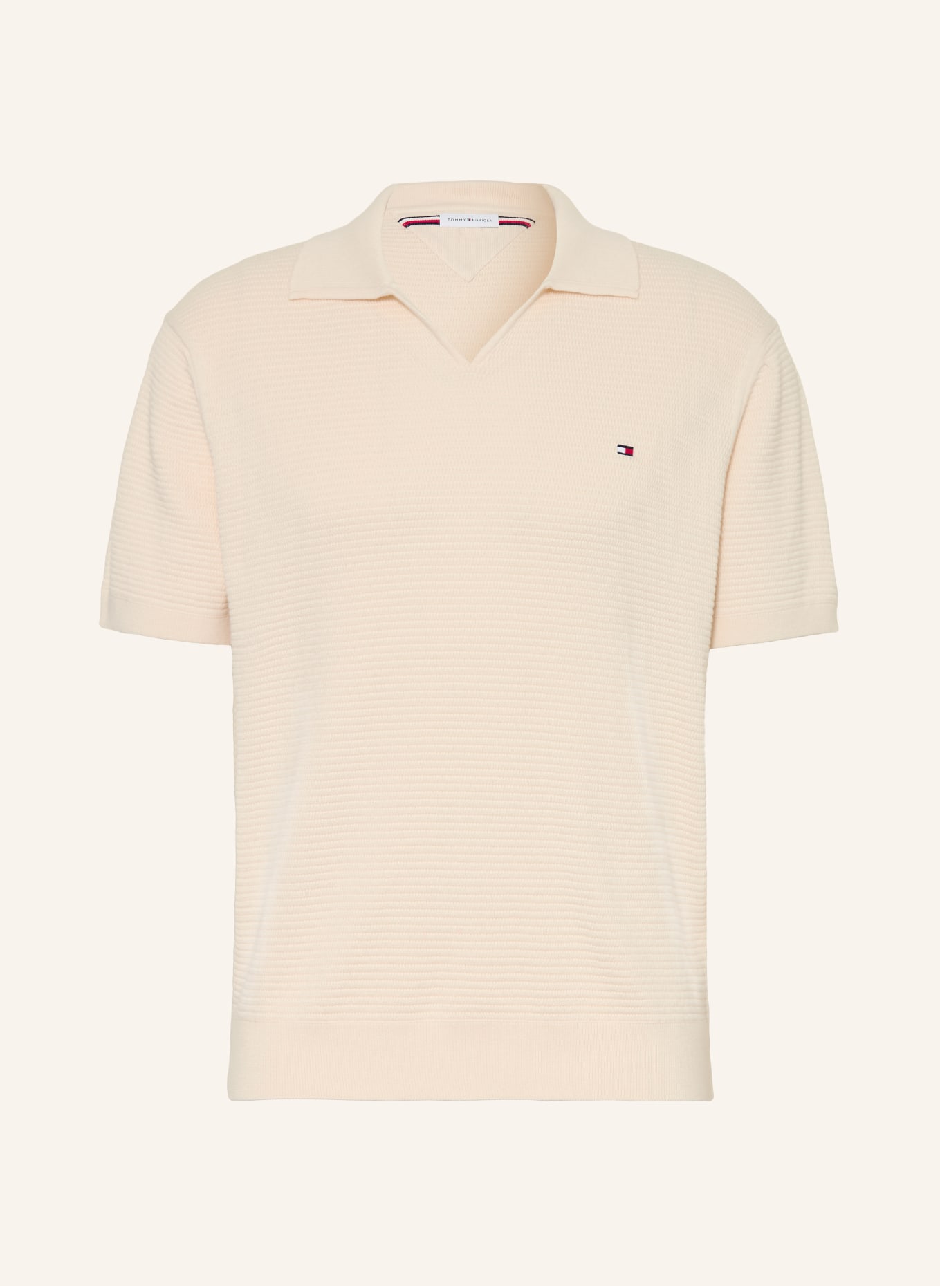 TOMMY HILFIGER knitted polo shirt: CREAM