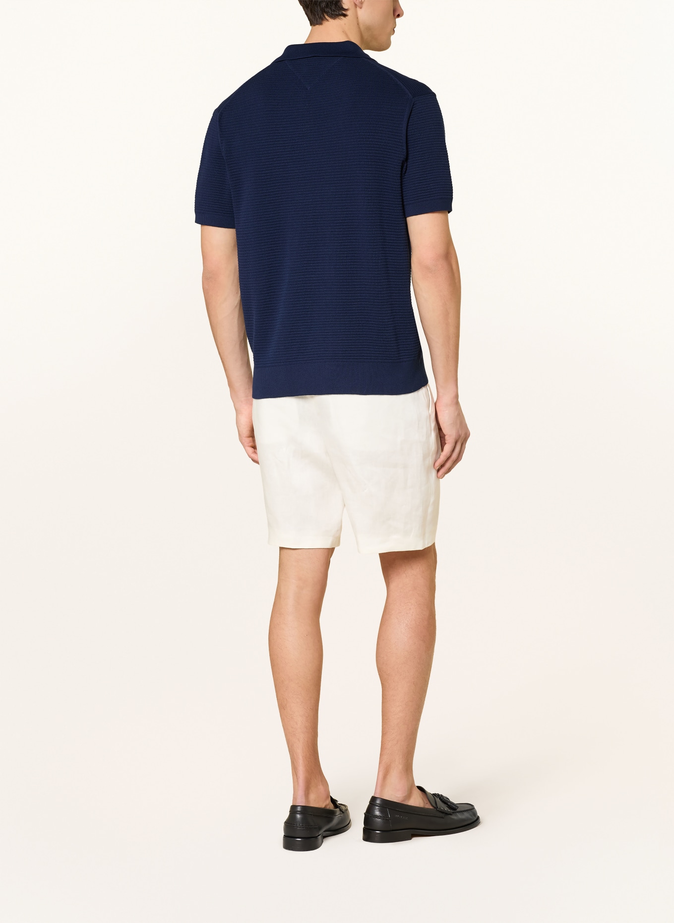 TOMMY HILFIGER knitted polo shirt: DARK BLUE