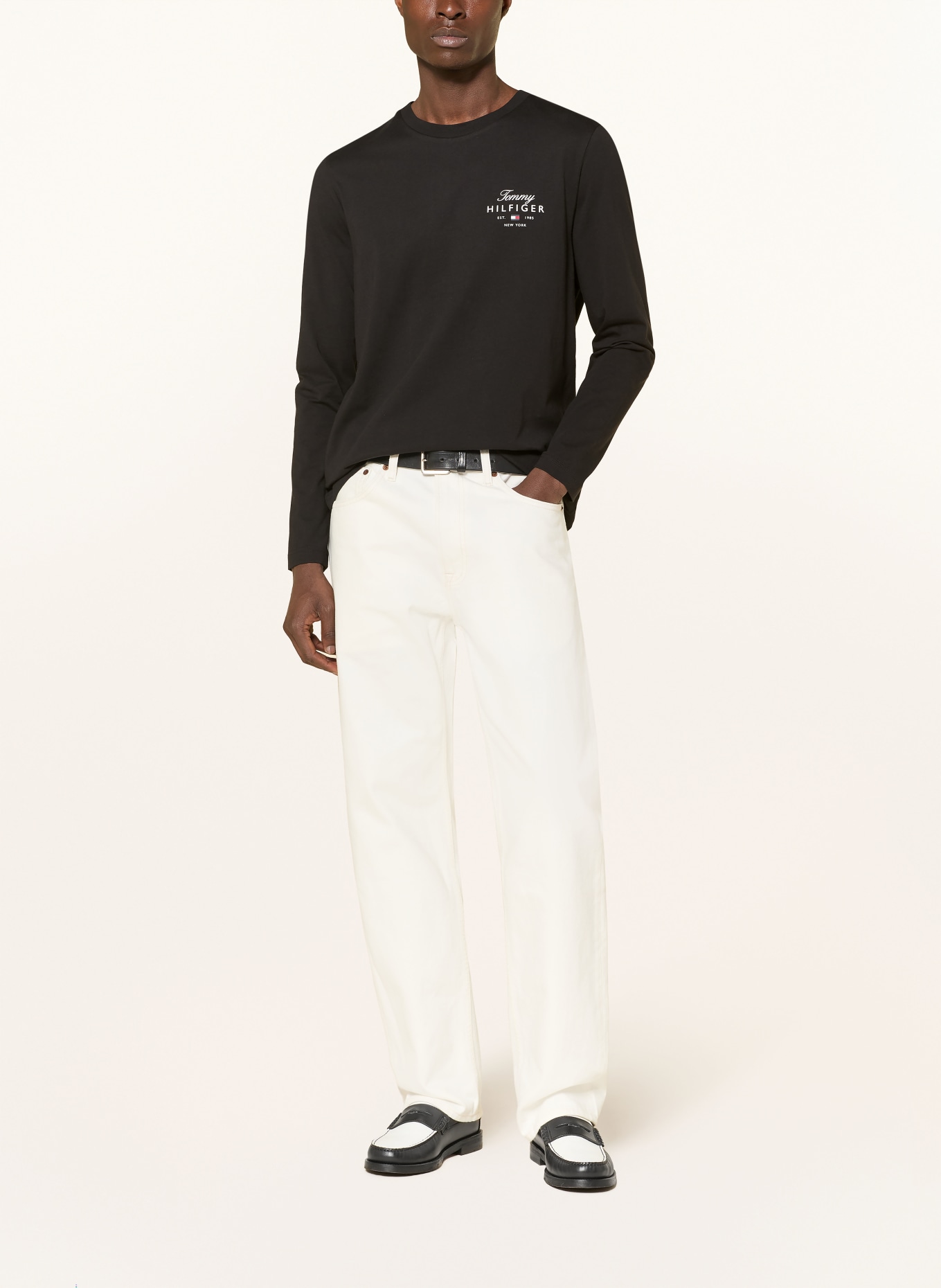 TOMMY HILFIGER long-sleeved shirt: BLACK