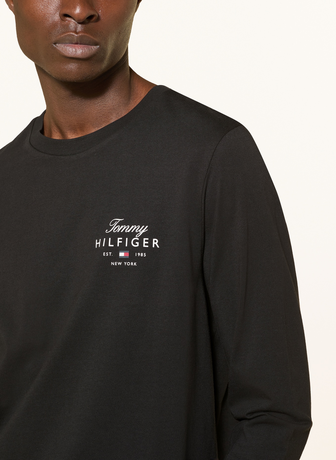 TOMMY HILFIGER long-sleeved shirt: BLACK