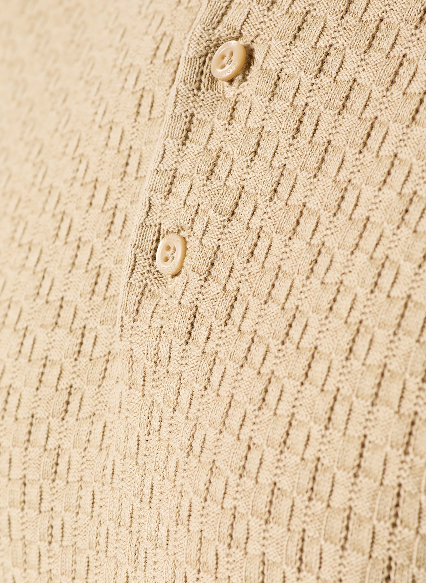 TOMMY HILFIGER Strick-Poloshirt: BEIGE