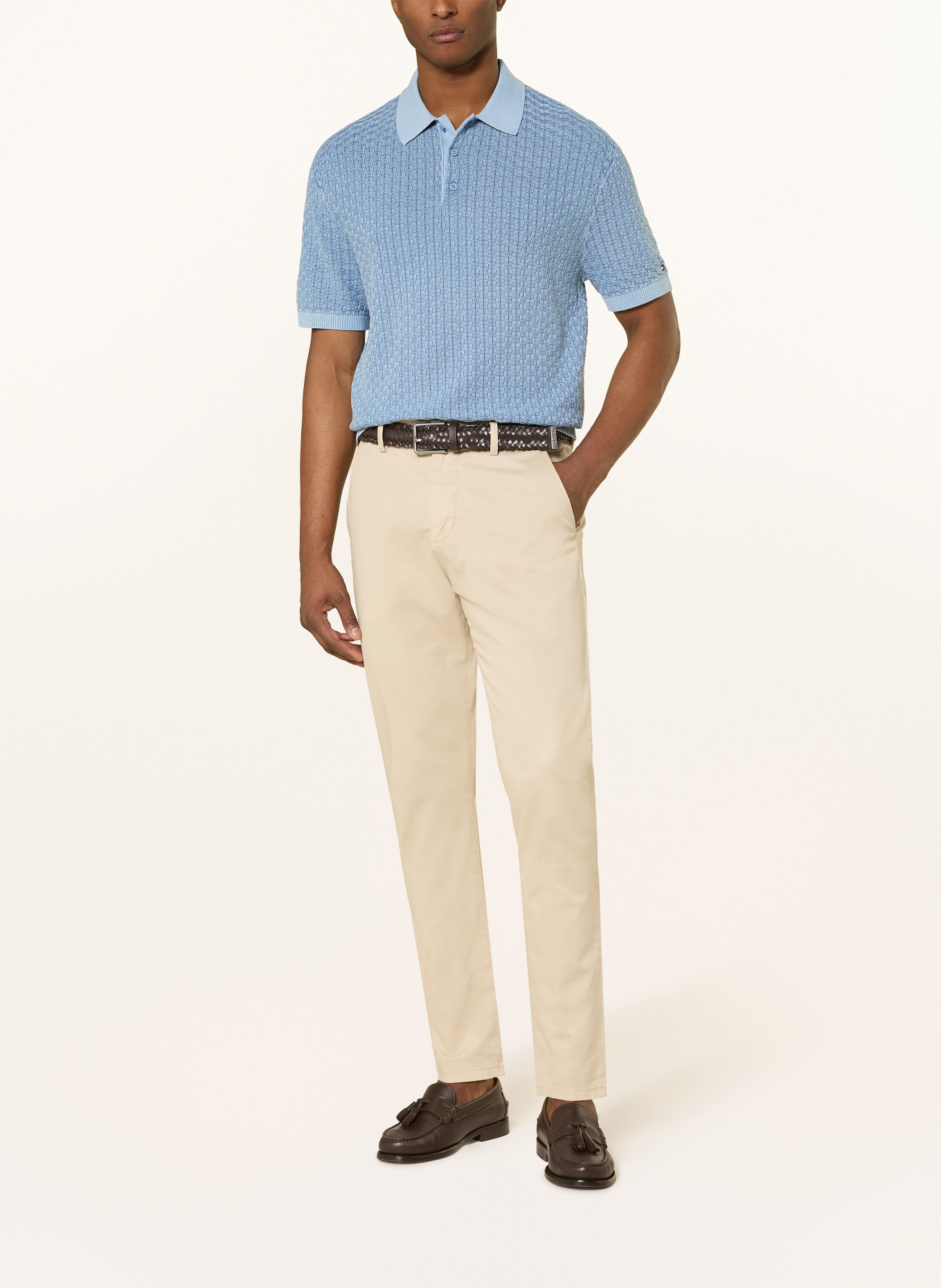 TOMMY HILFIGER Strick-Poloshirt: BLAU