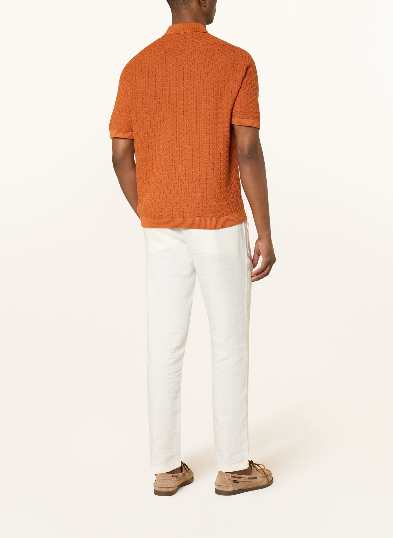 TOMMY HILFIGER Gebreid poloshirt: DONKERORANJE