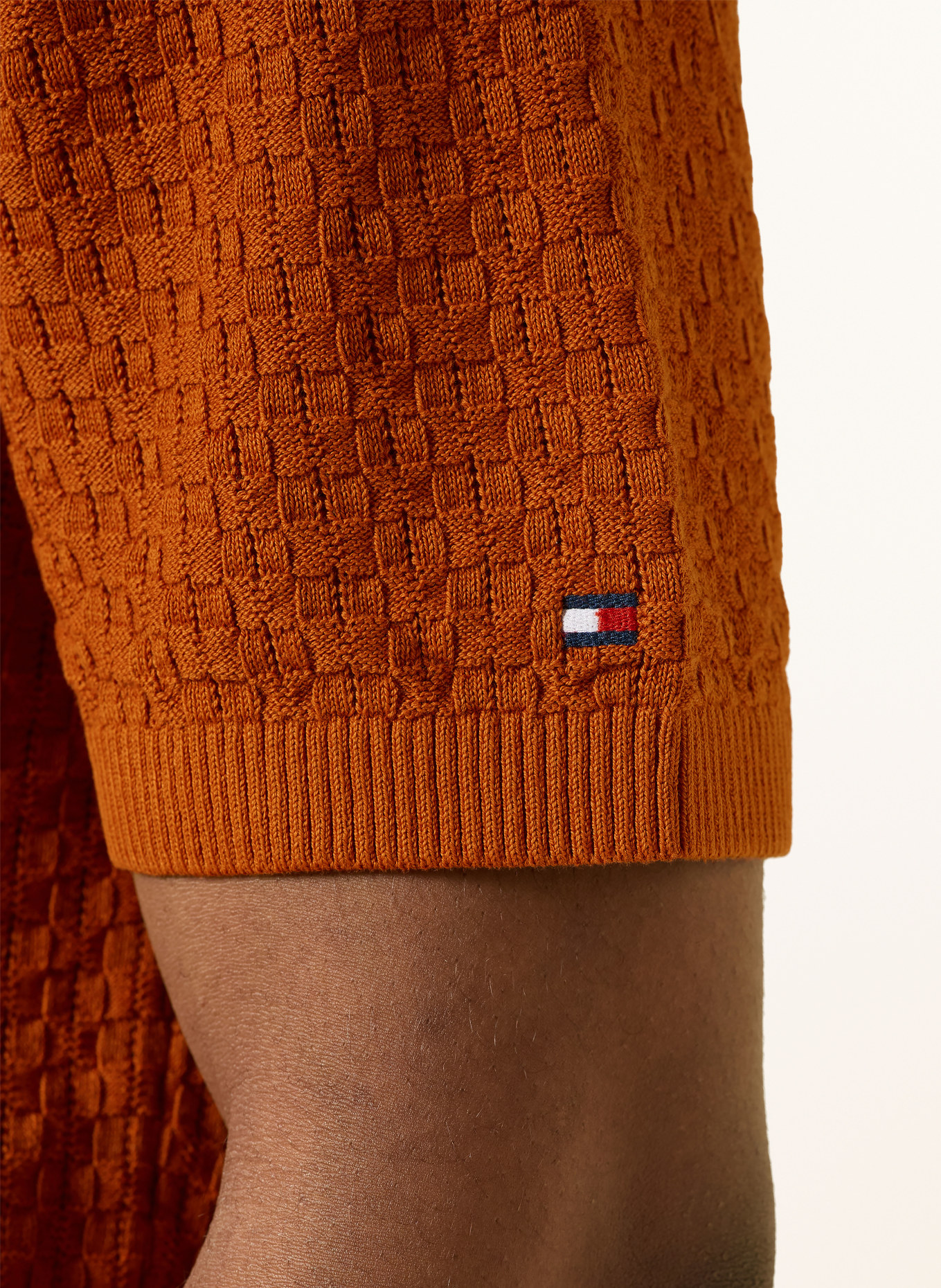 TOMMY HILFIGER Gebreid poloshirt: DONKERORANJE