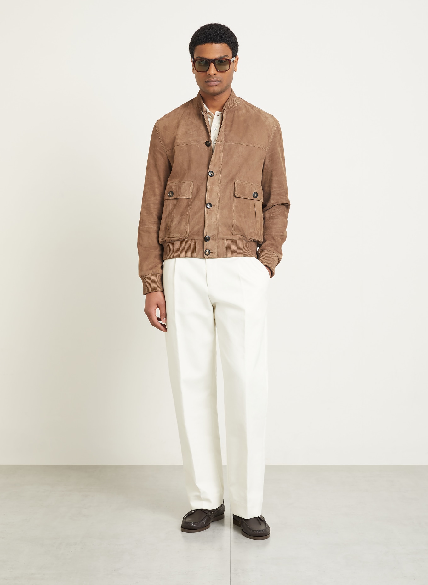 manzoni 24 Lederjacke: HELLBRAUN