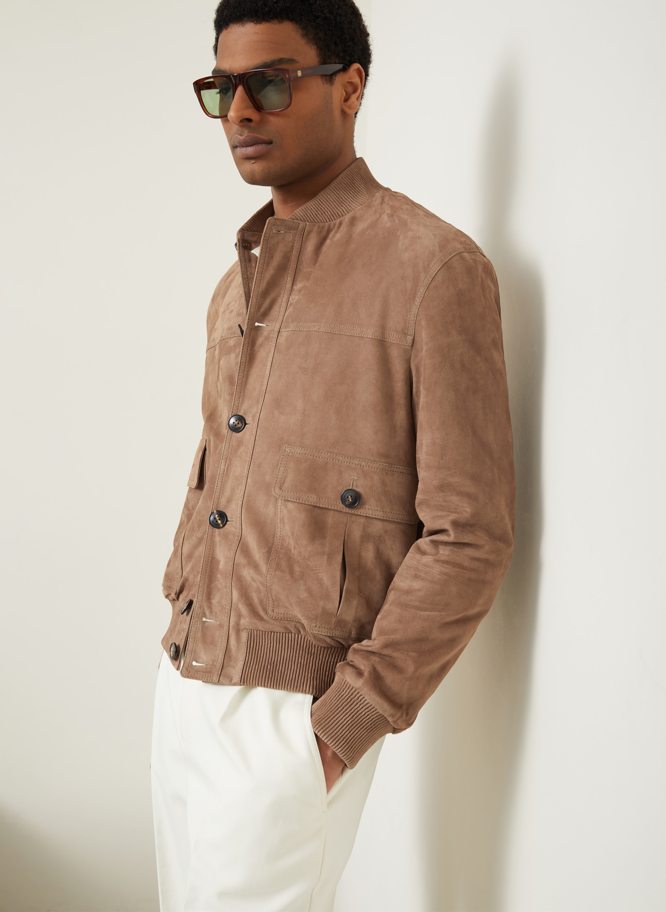 manzoni 24 Lederjacke: HELLBRAUN