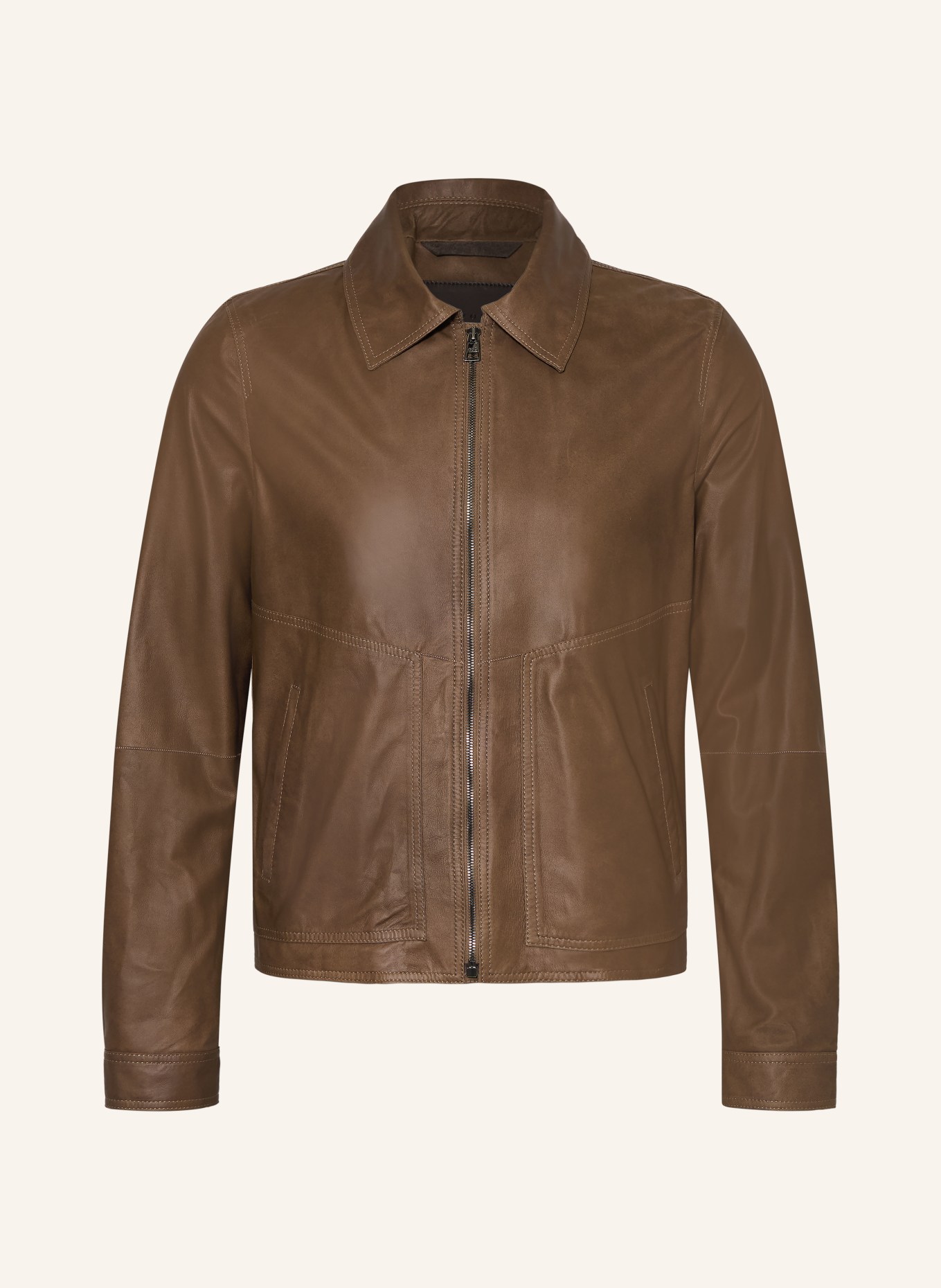 manzoni 24 veste en cuir: MARRON