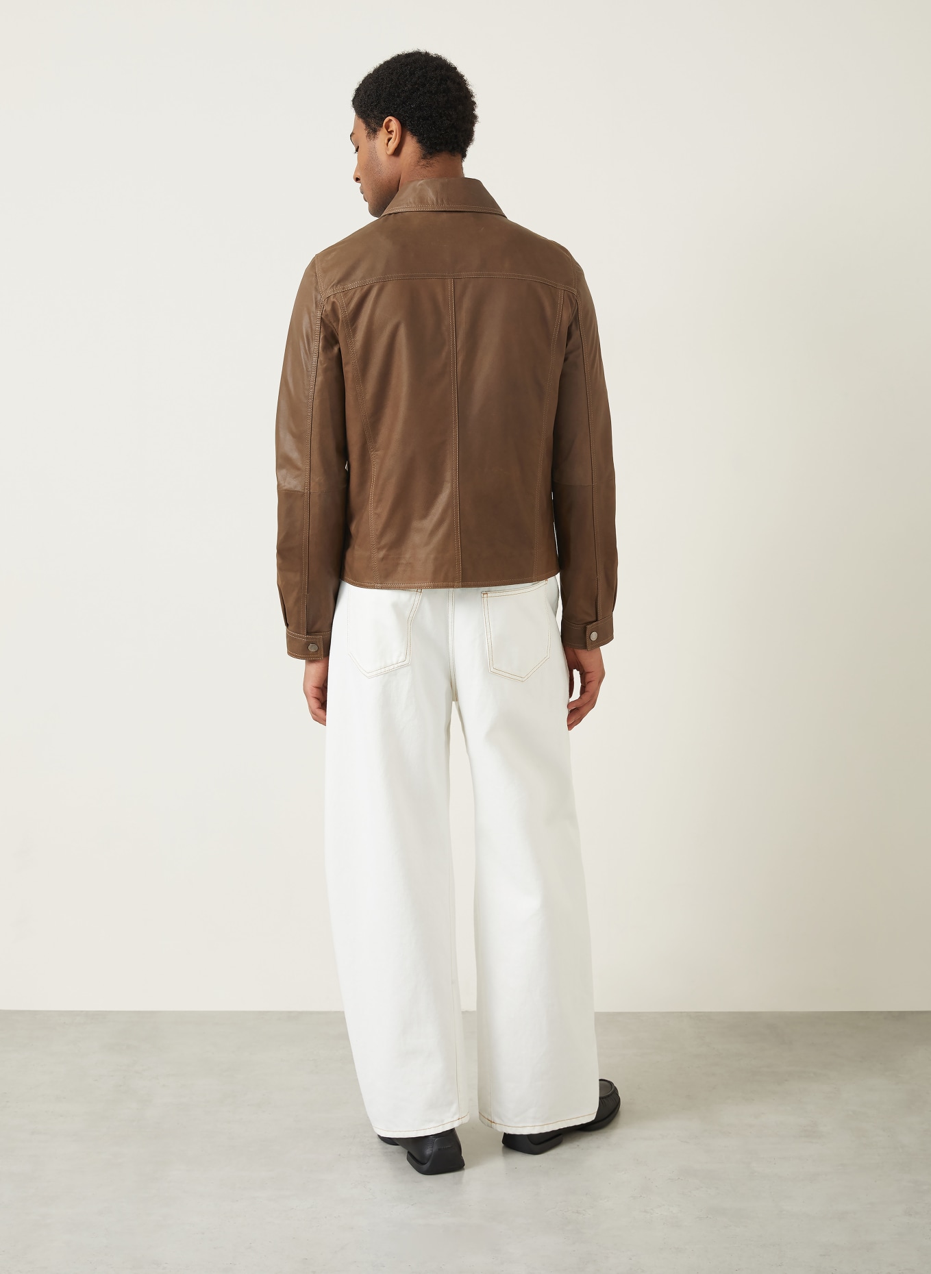 manzoni 24 veste en cuir: MARRON