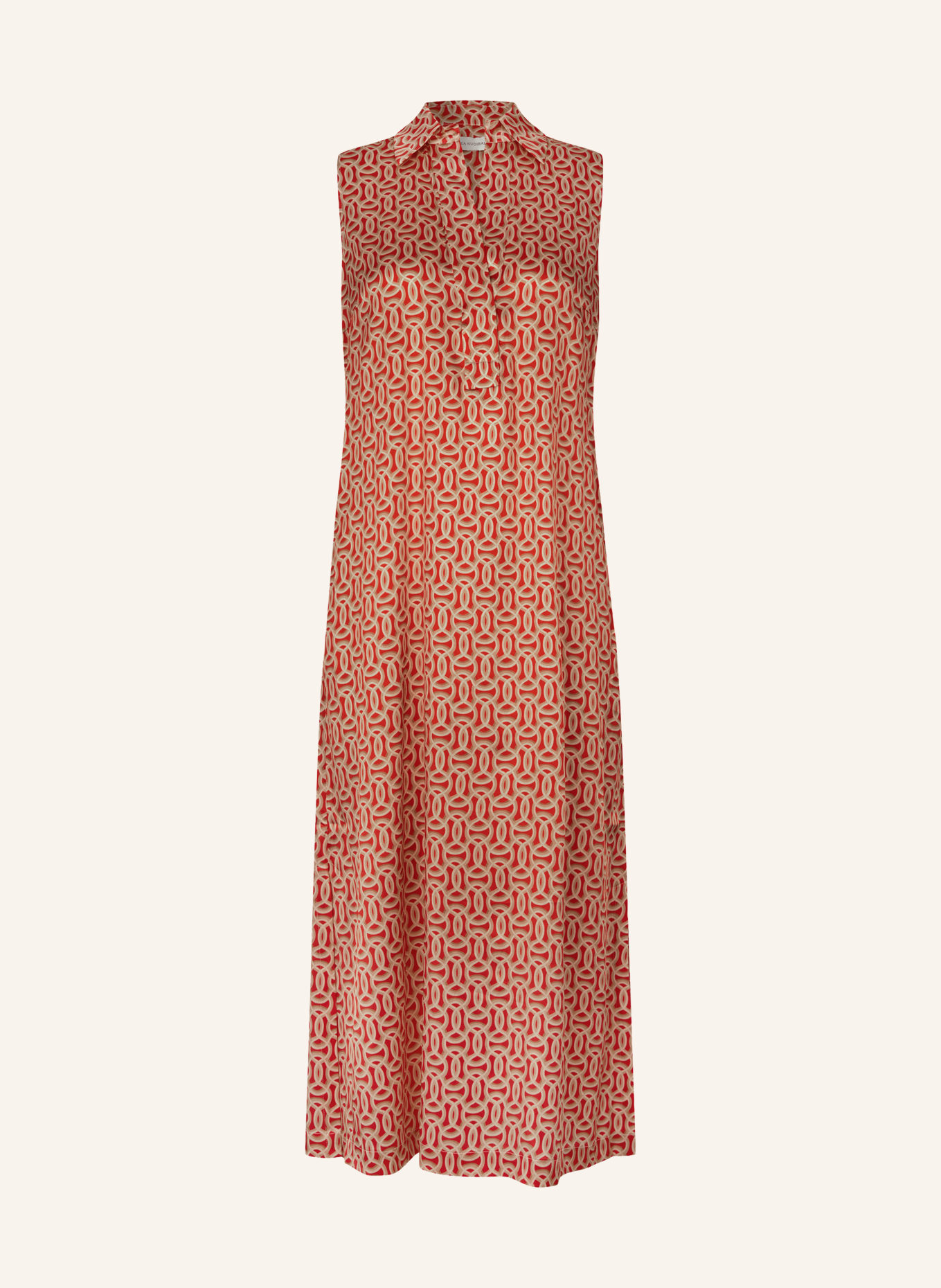dea kudibal VALETTA Silk Dress: RED / LIGHT BROWN / CREAM