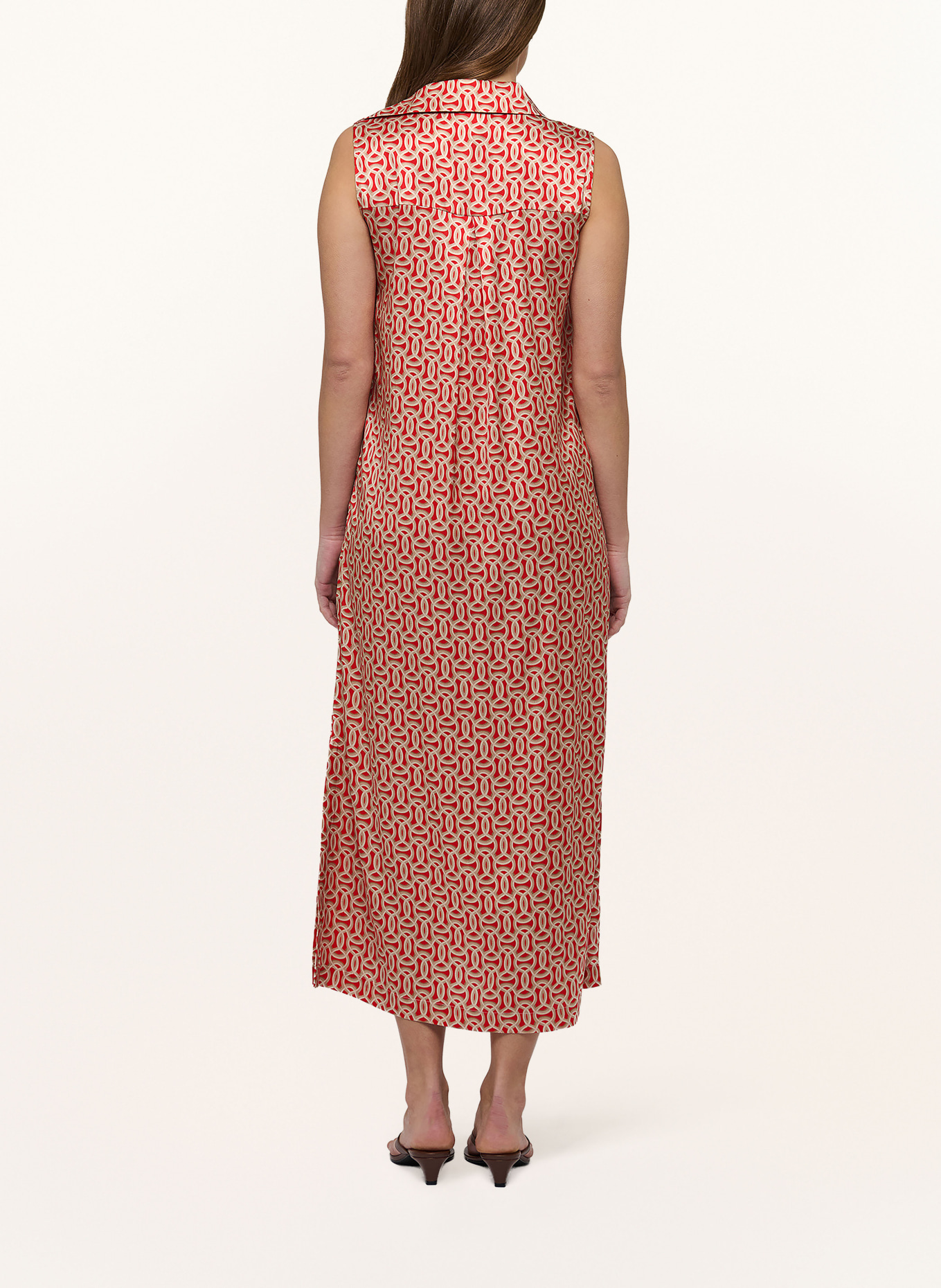 dea kudibal VALETTA Silk Dress: RED / LIGHT BROWN / CREAM