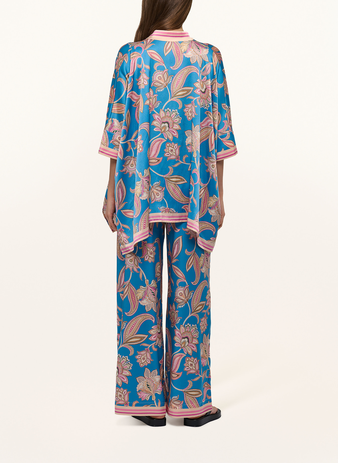 dea kudibal MANDYDEA silk blouse with 3/4 sleeves: BLUE / CAMEL / PINK