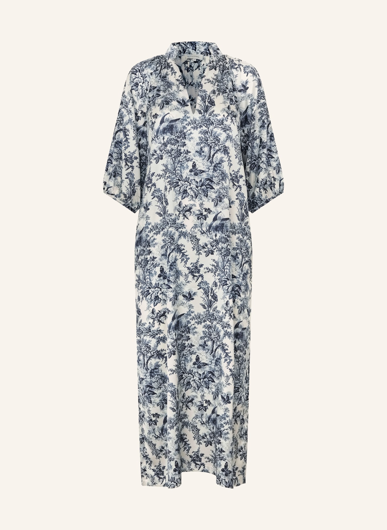 dea kudibal Zijden jurk SABRINADEA met 3/4-mouwen: DONKERBLAUW / WIT