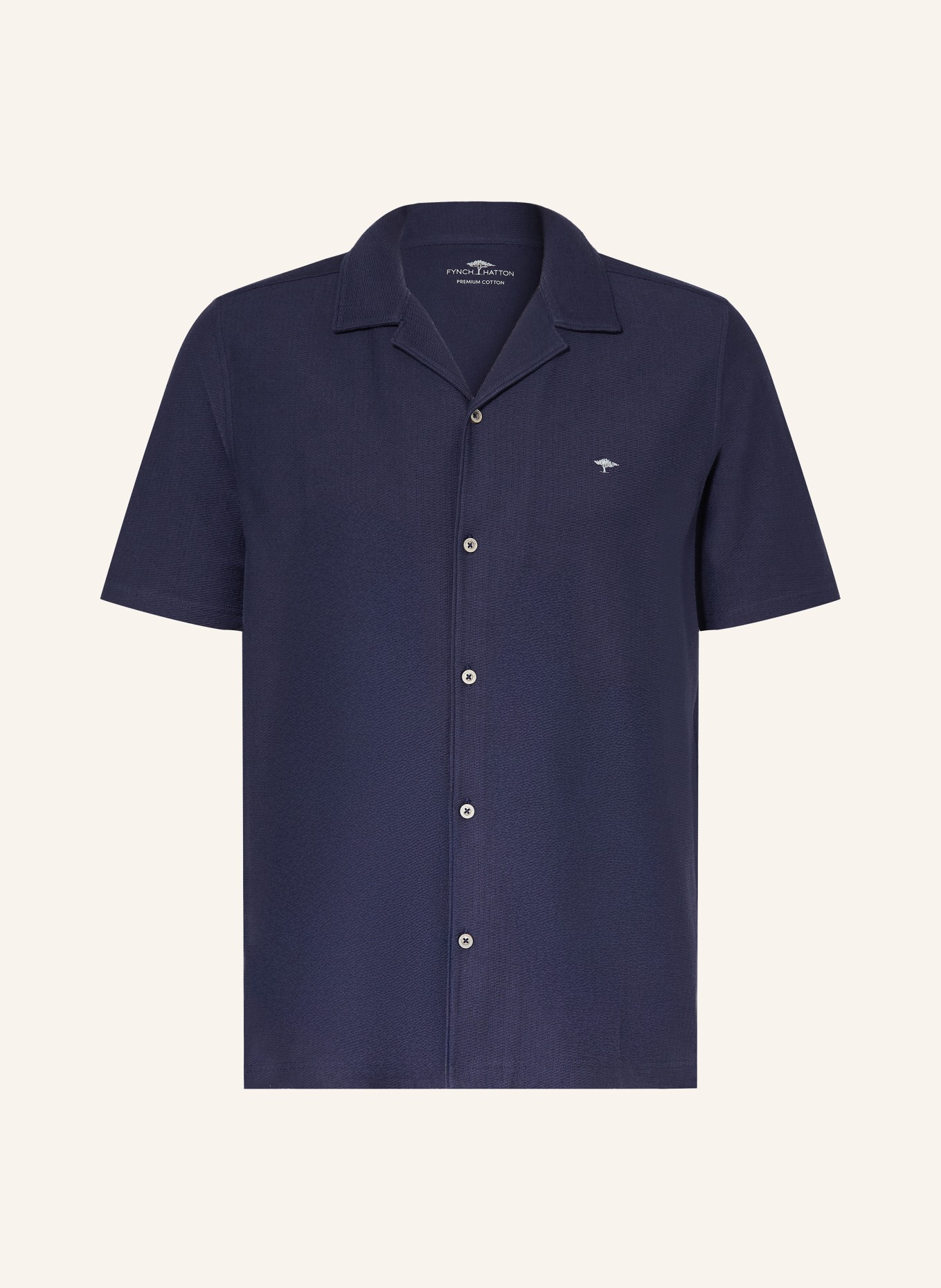FYNCH-HATTON Comfort Fit Resort Shirt: DARK BLUE
