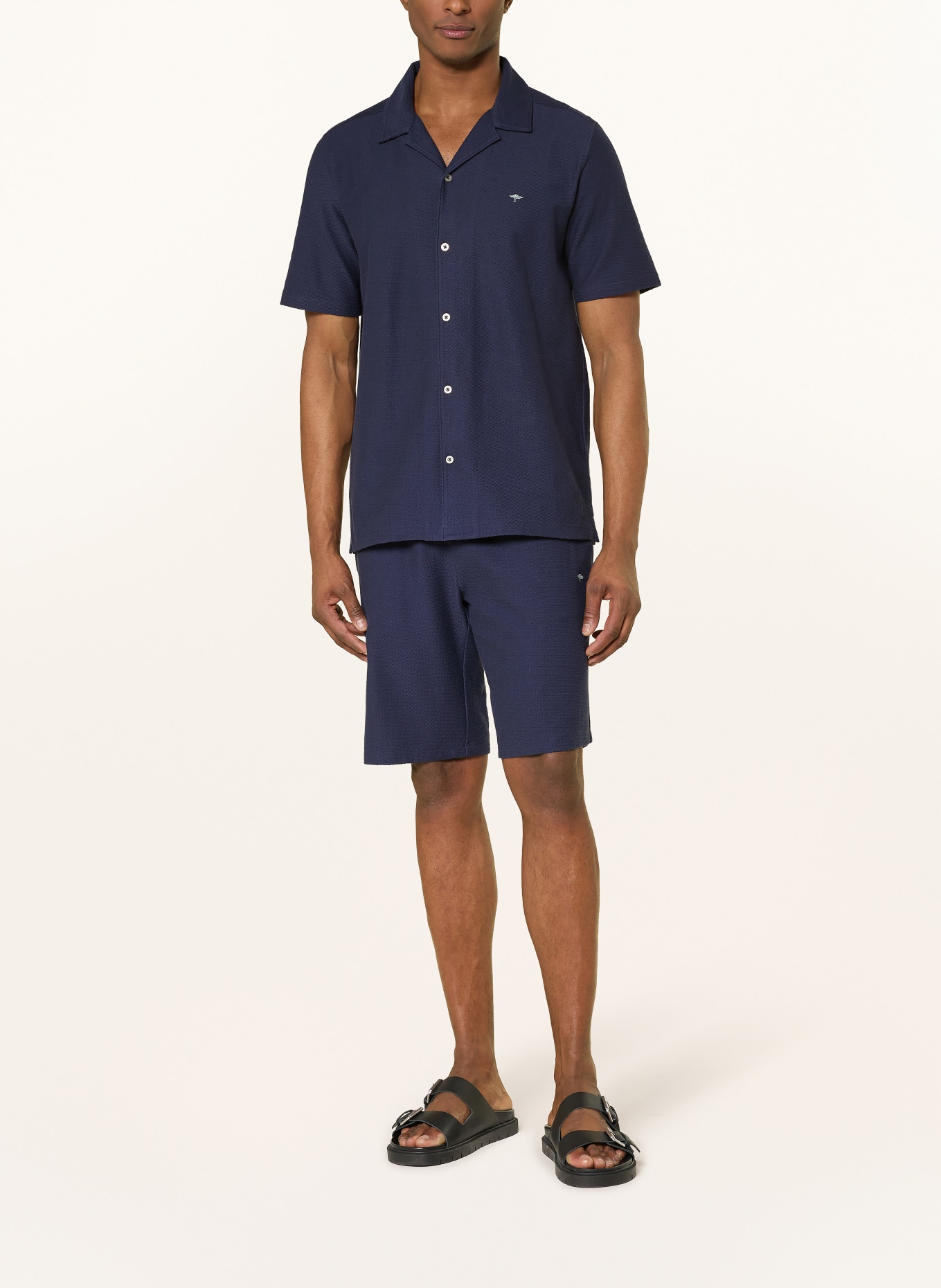 FYNCH-HATTON Comfort Fit Resort Shirt: DARK BLUE