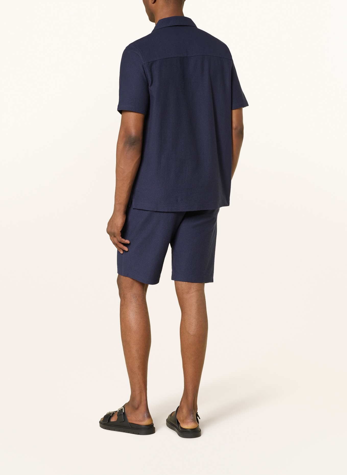 FYNCH-HATTON Comfort Fit Resort Shirt: DARK BLUE