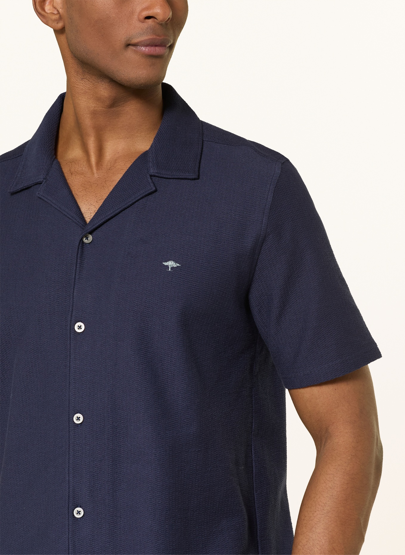 FYNCH-HATTON Comfort Fit Resort Shirt: DARK BLUE