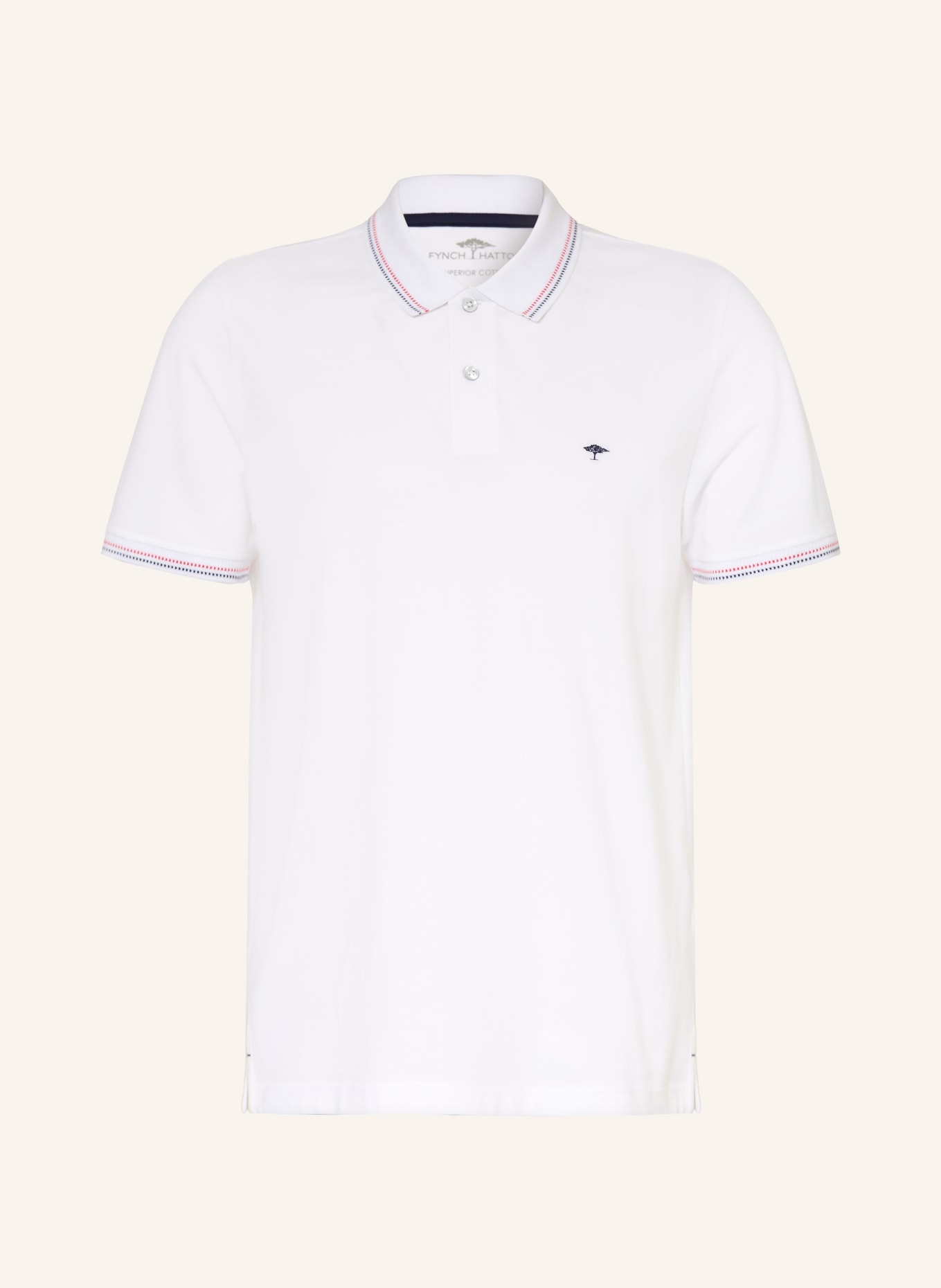 FYNCH-HATTON piqué polo shirt: WHITE / RED / DARK BLUE