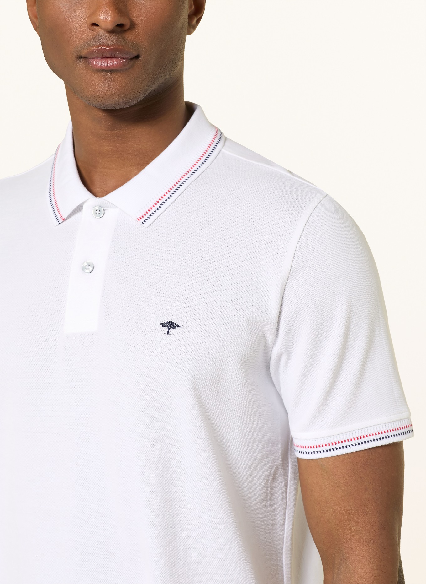 FYNCH-HATTON piqué polo shirt: WHITE / RED / DARK BLUE