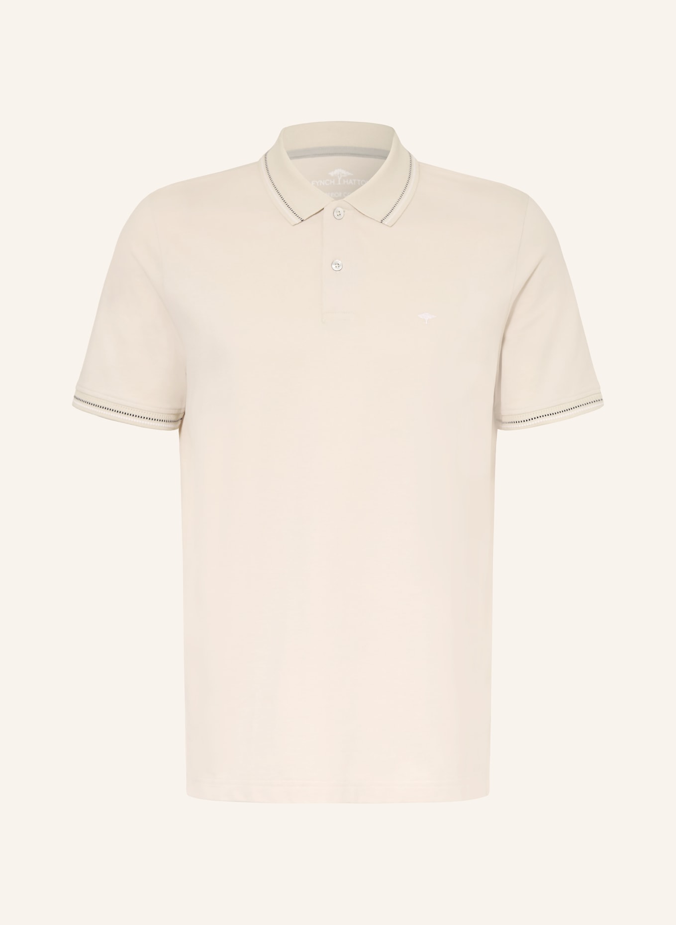 FYNCH-HATTON piqué polo shirt: CREAM / DARK BLUE / WHITE
