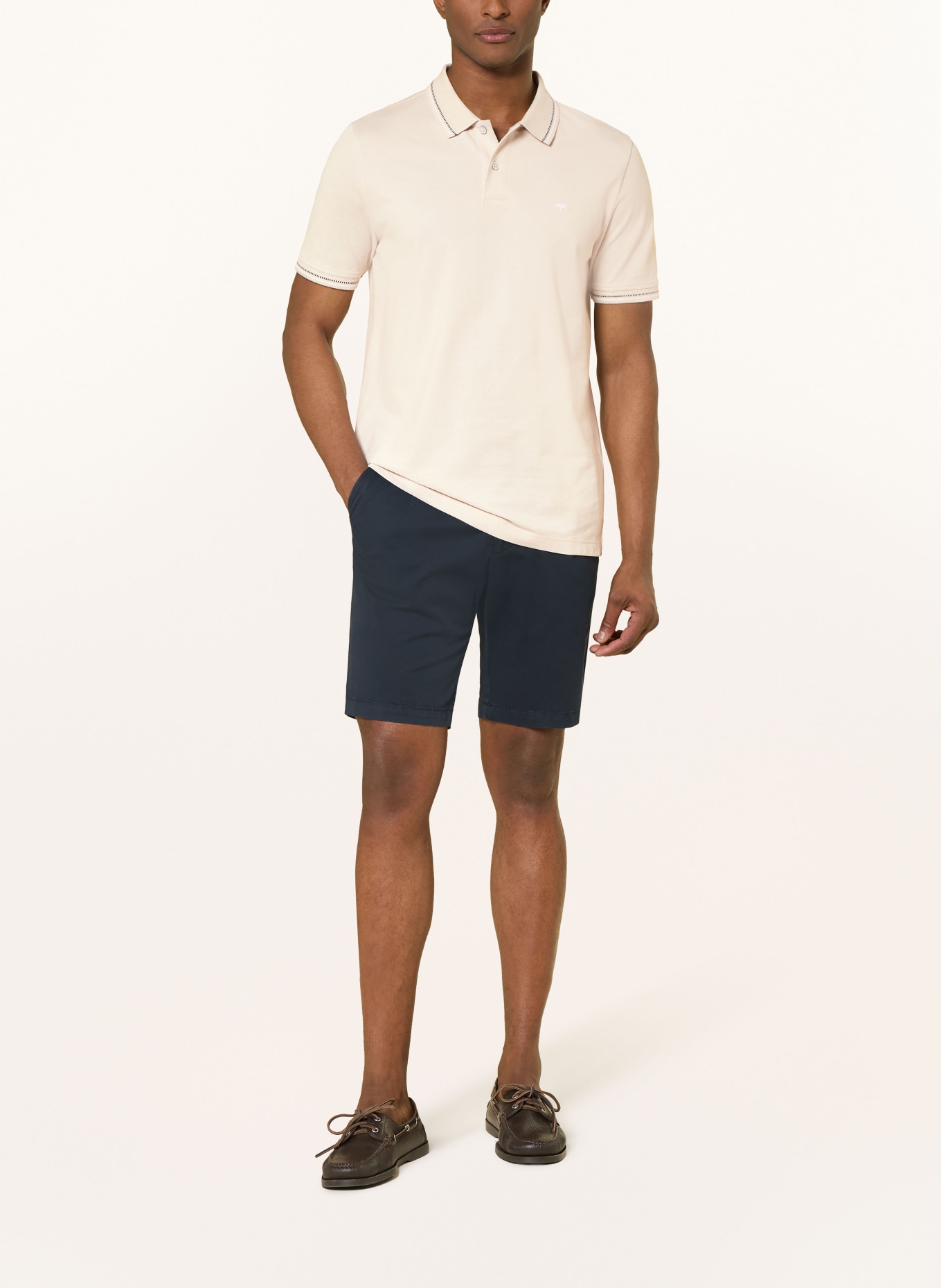 FYNCH-HATTON piqué polo shirt: CREAM / DARK BLUE / WHITE