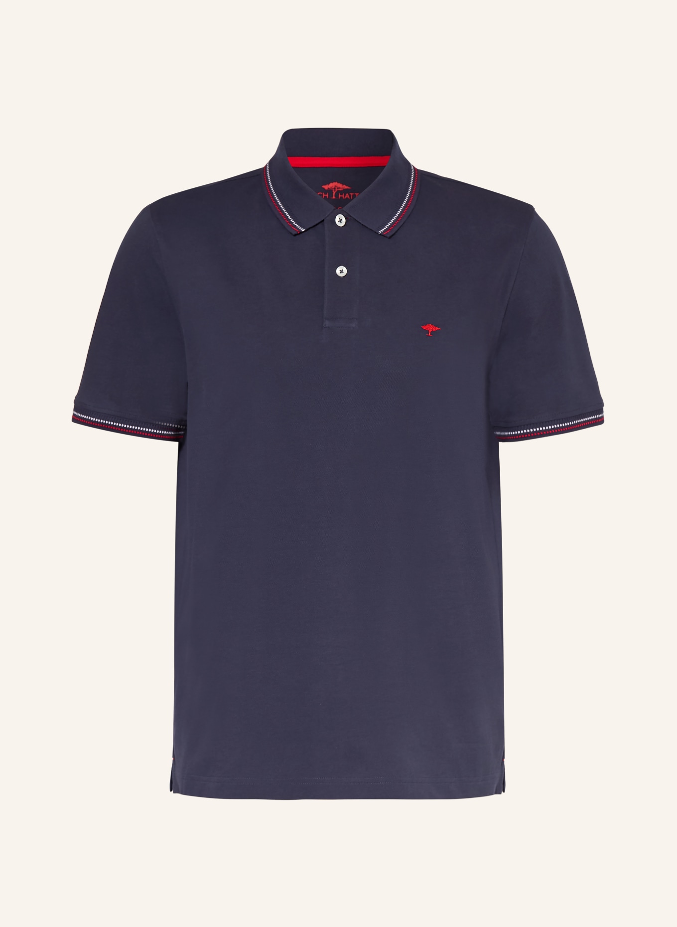FYNCH-HATTON piqué polo shirt: DARK BLUE / RED / WHITE
