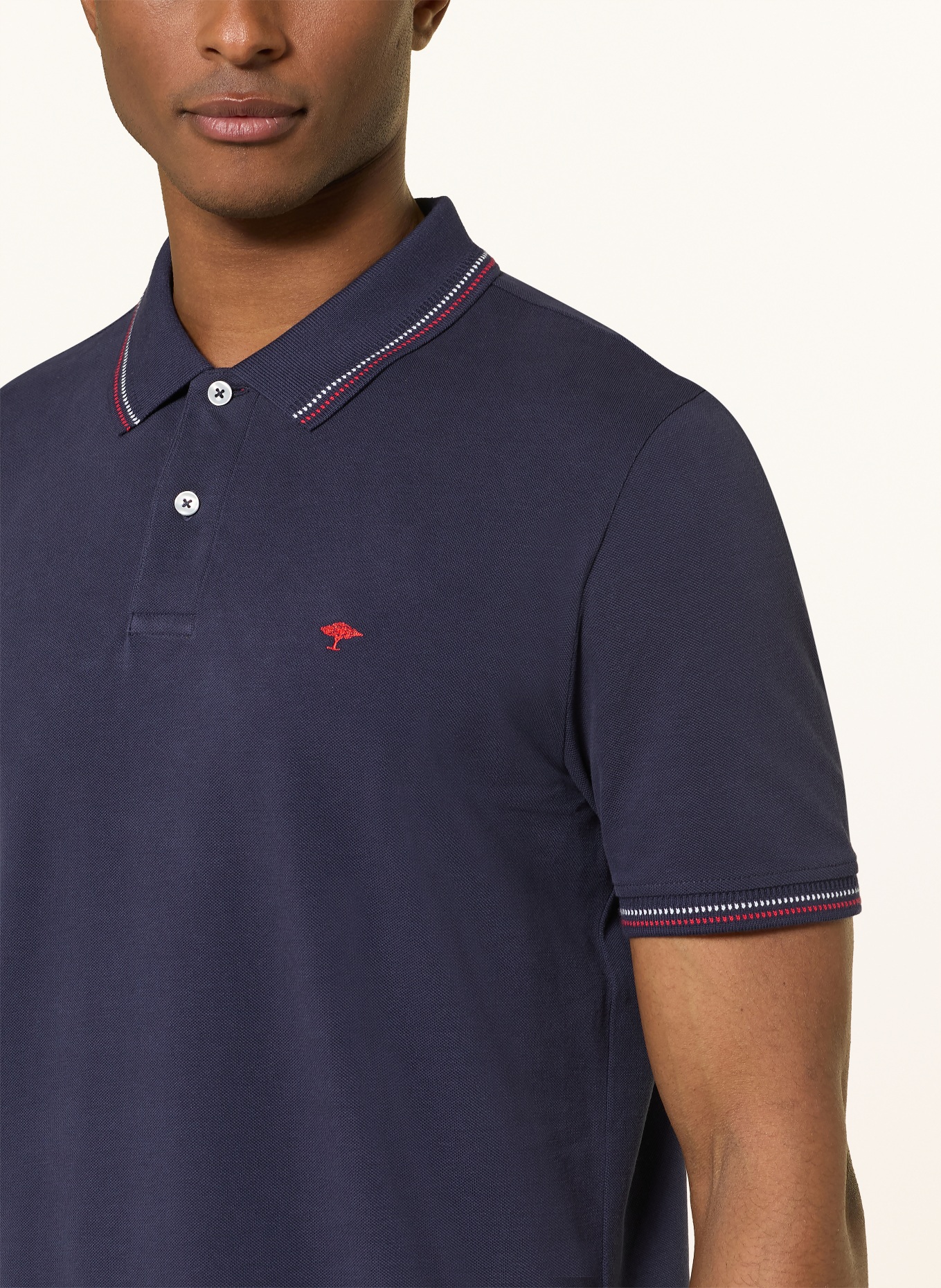 FYNCH-HATTON piqué polo shirt: DARK BLUE / RED / WHITE