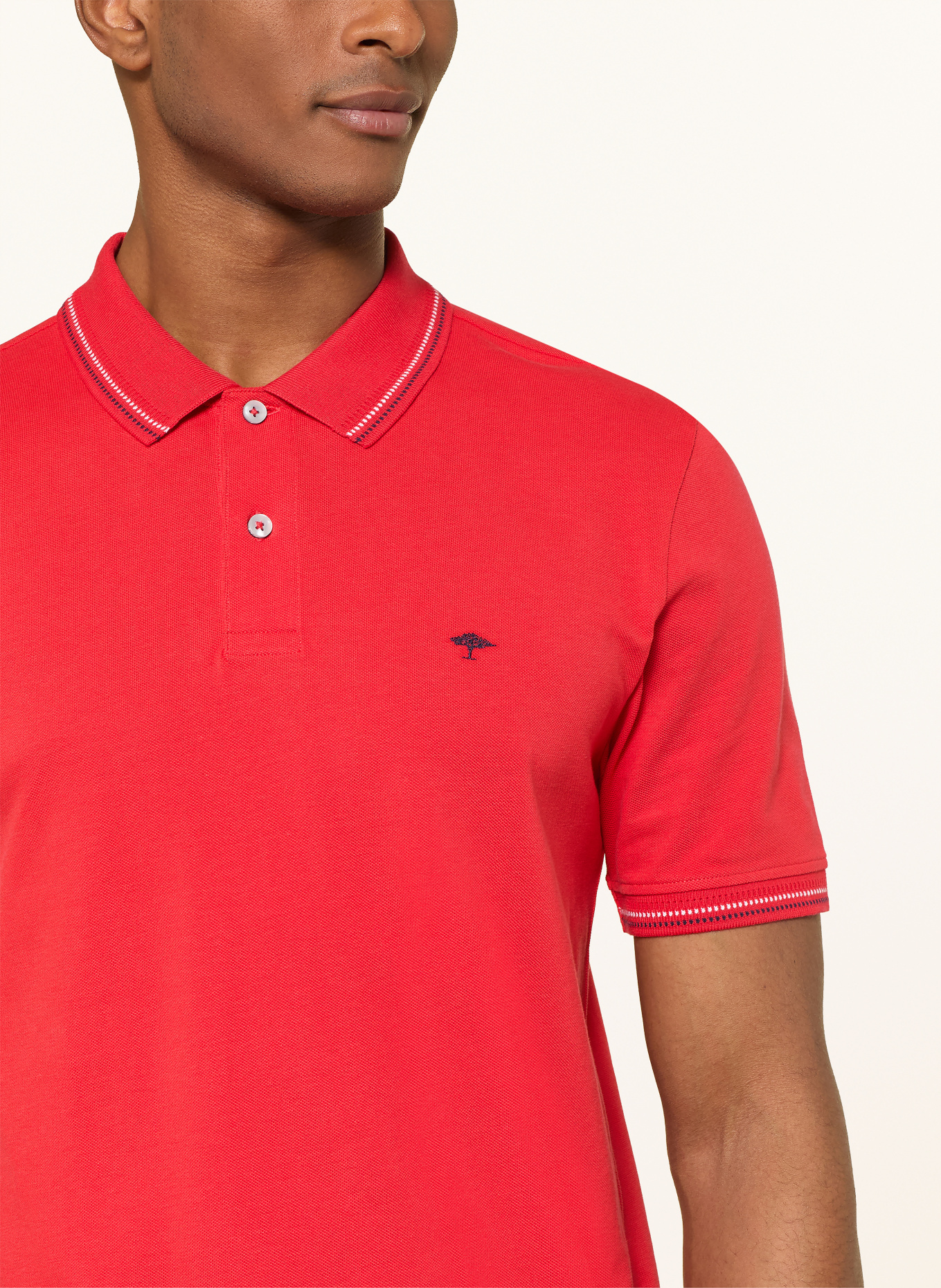 FYNCH-HATTON piqué polo shirt: RED / DARK BLUE / WHITE