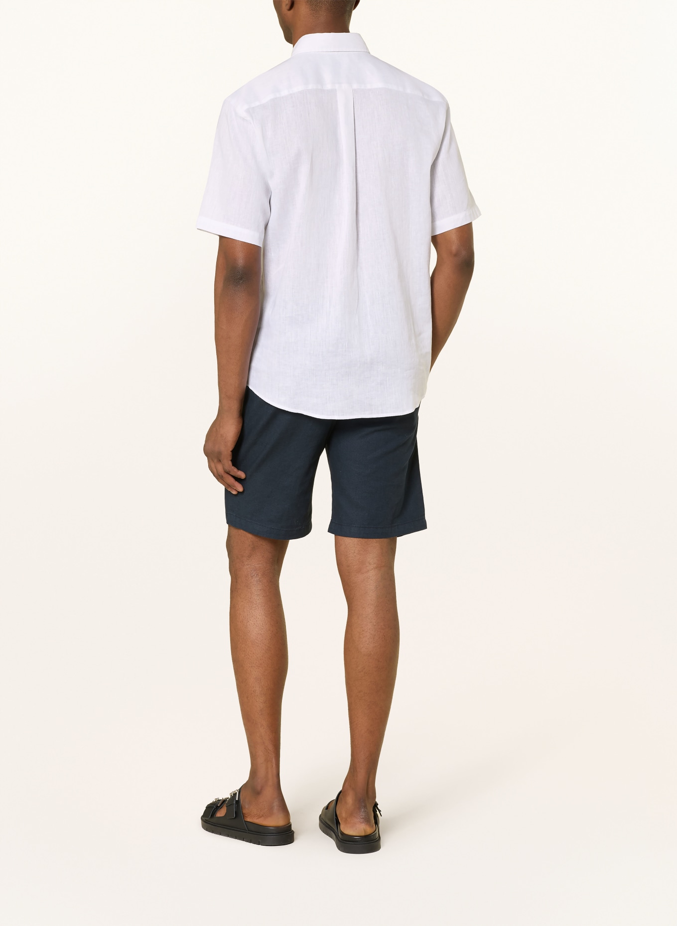 FYNCH-HATTON Comfort Fit linen shirt: WHITE