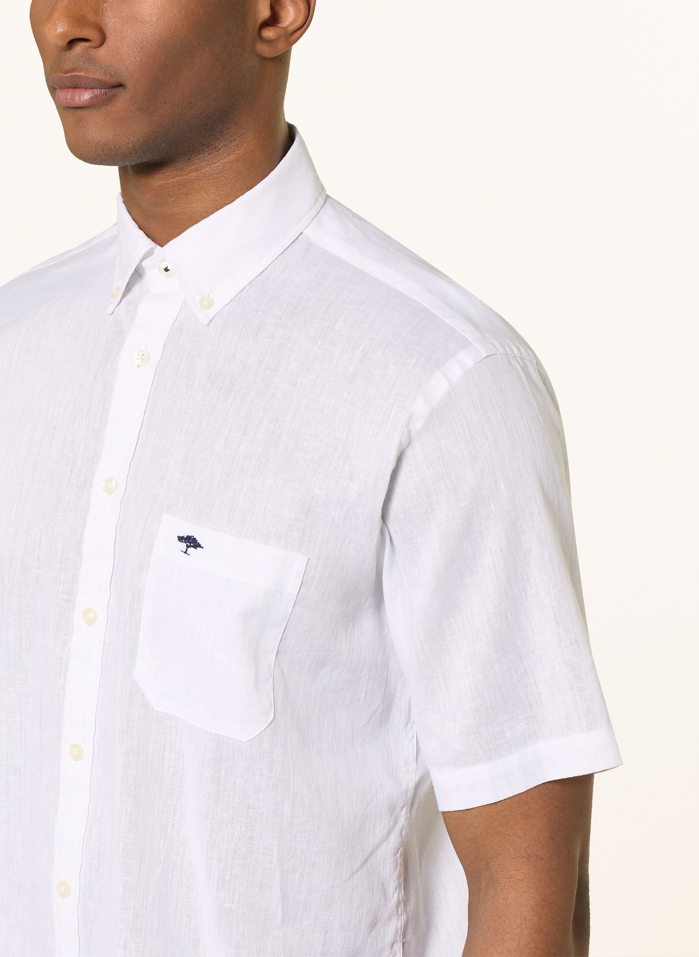 FYNCH-HATTON Comfort Fit linen shirt: WHITE