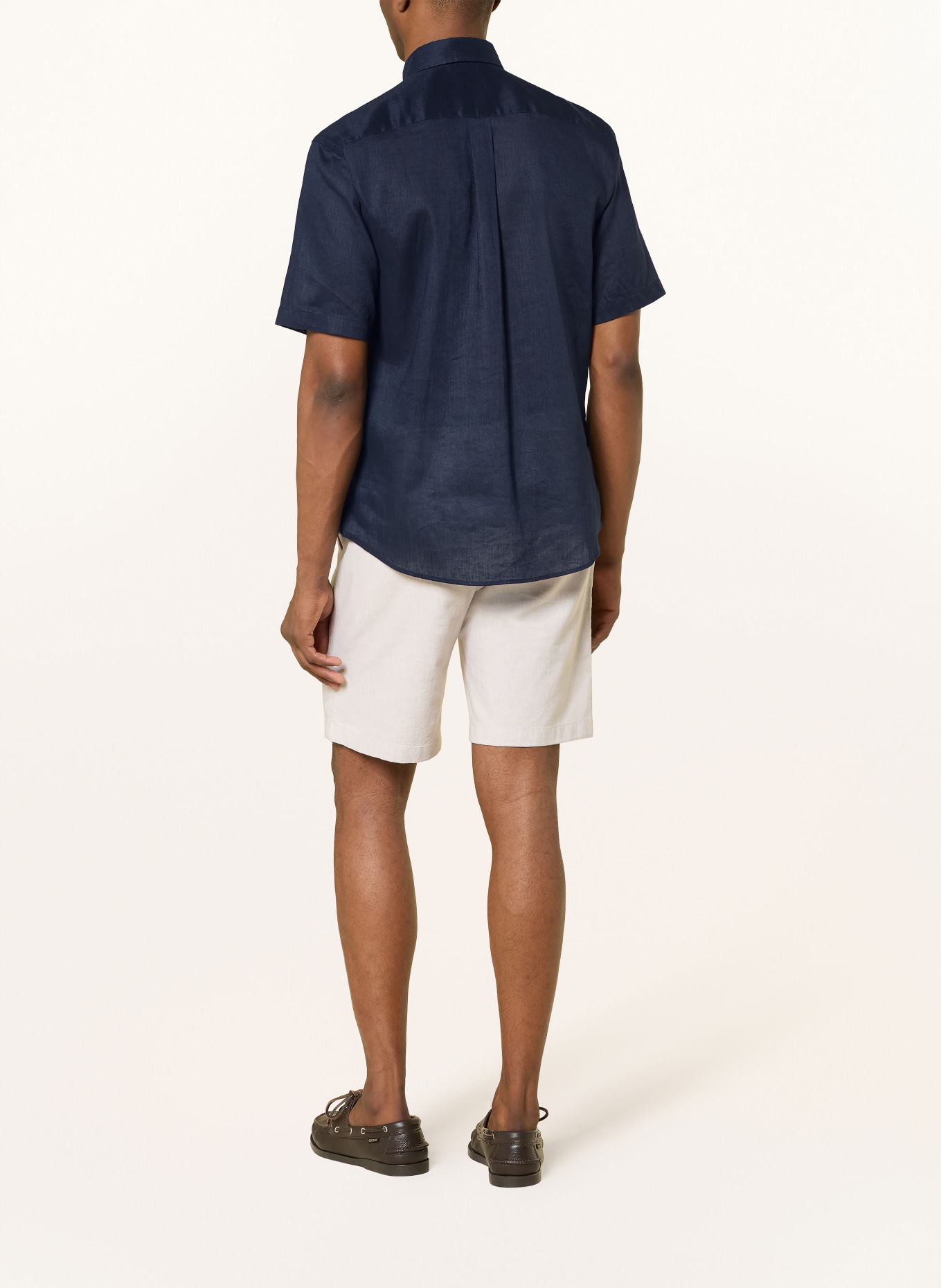 FYNCH-HATTON Koszulka lniana Comfort Fit: GRANATOWY