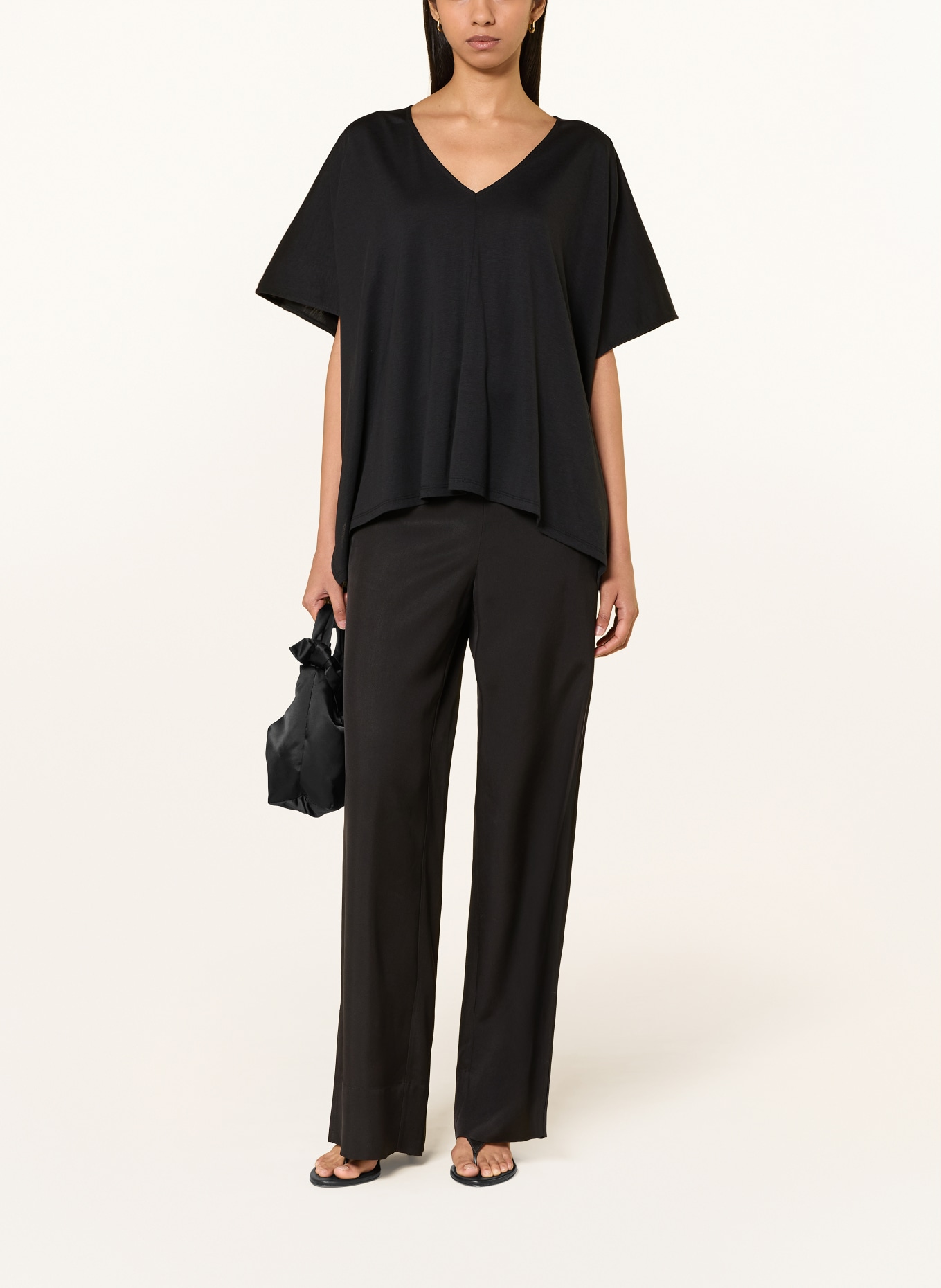 ELENA MIRO Oversized shirt: ZWART