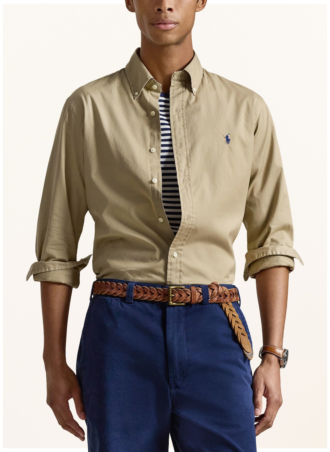 POLO RALPH LAUREN Overhemd Custom Fit: BEIGE