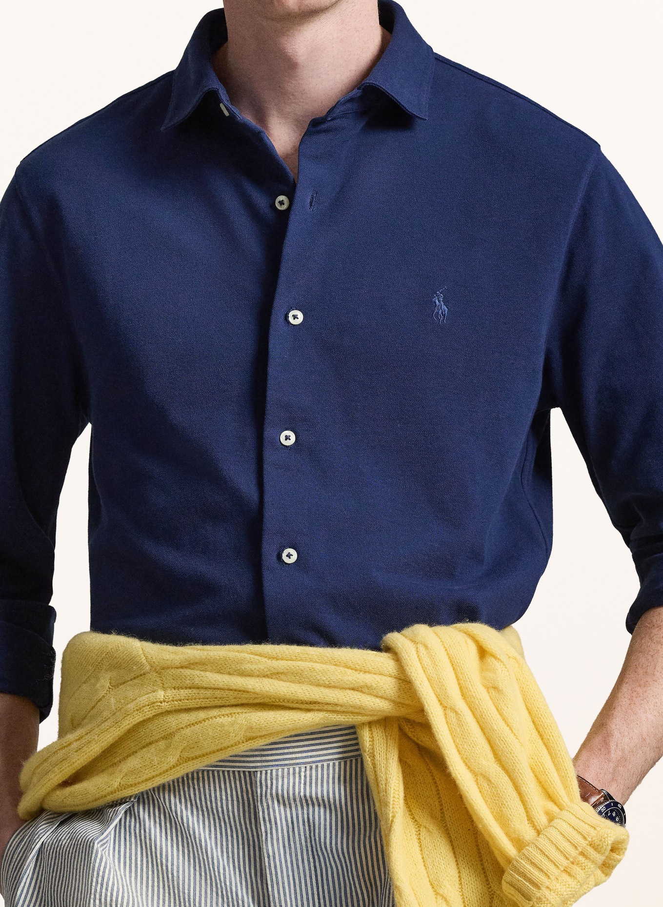 POLO RALPH LAUREN Chemise en maille Comfort Fit: BLEU FONCÉ