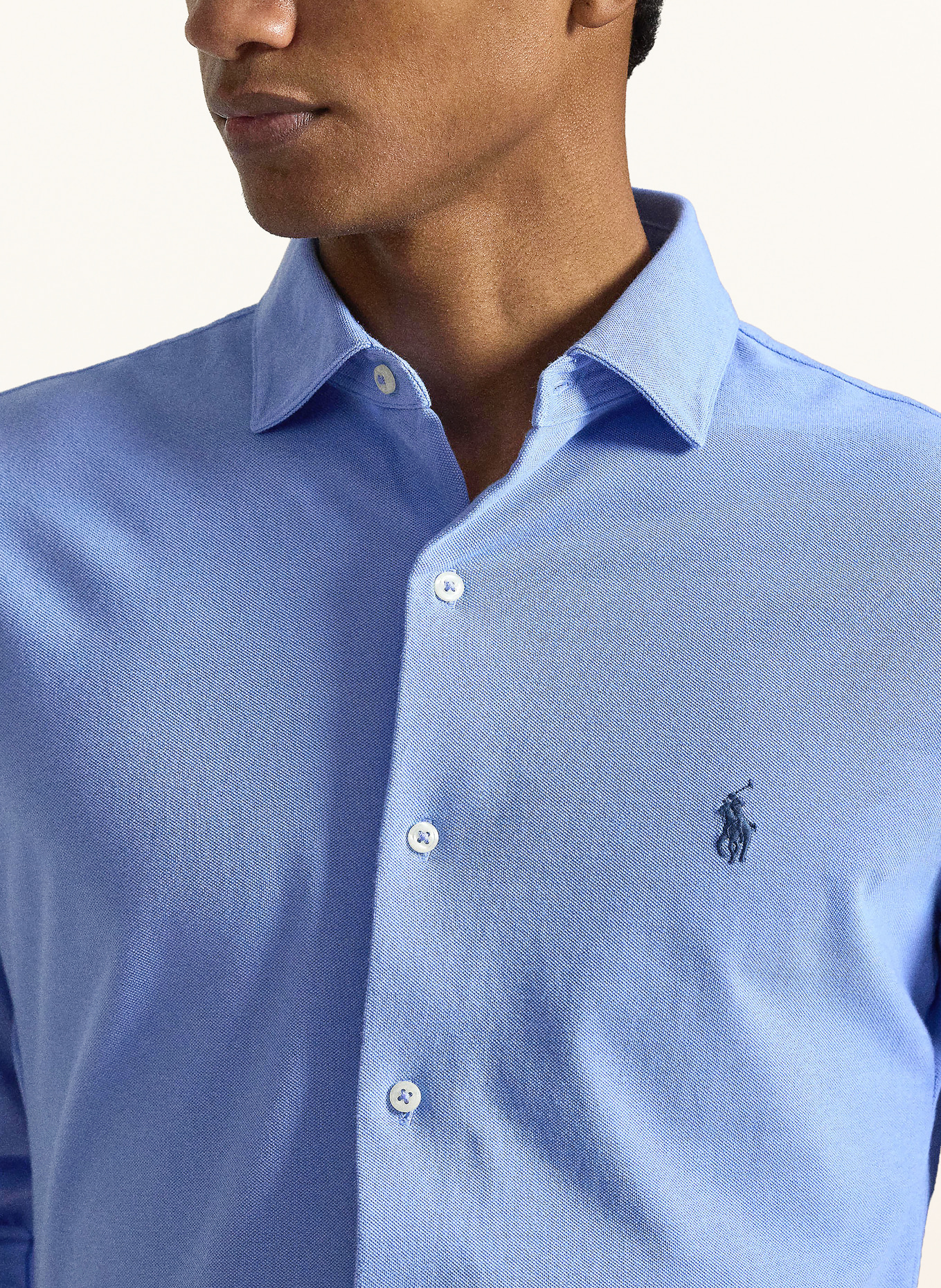 POLO RALPH LAUREN Strickhemd Comfort Fit: HELLBLAU