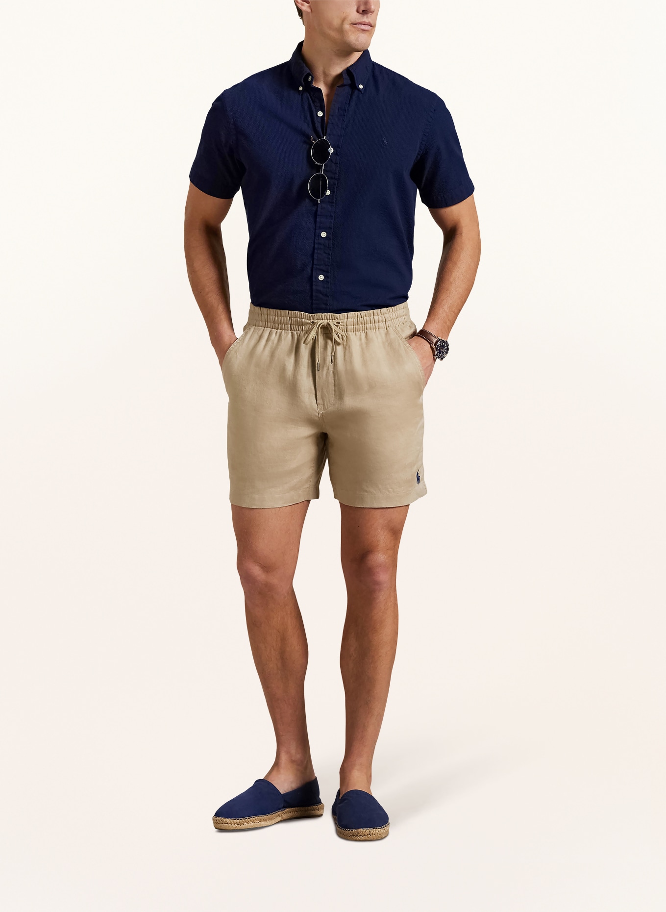 POLO RALPH LAUREN Overhemd met korte mouwen, Custom Fit: DONKERBLAUW