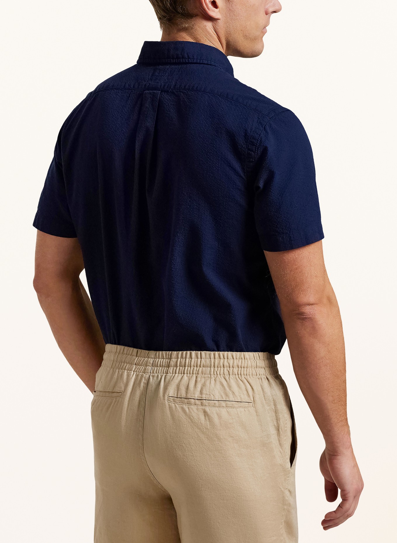 POLO RALPH LAUREN Overhemd met korte mouwen, Custom Fit: DONKERBLAUW
