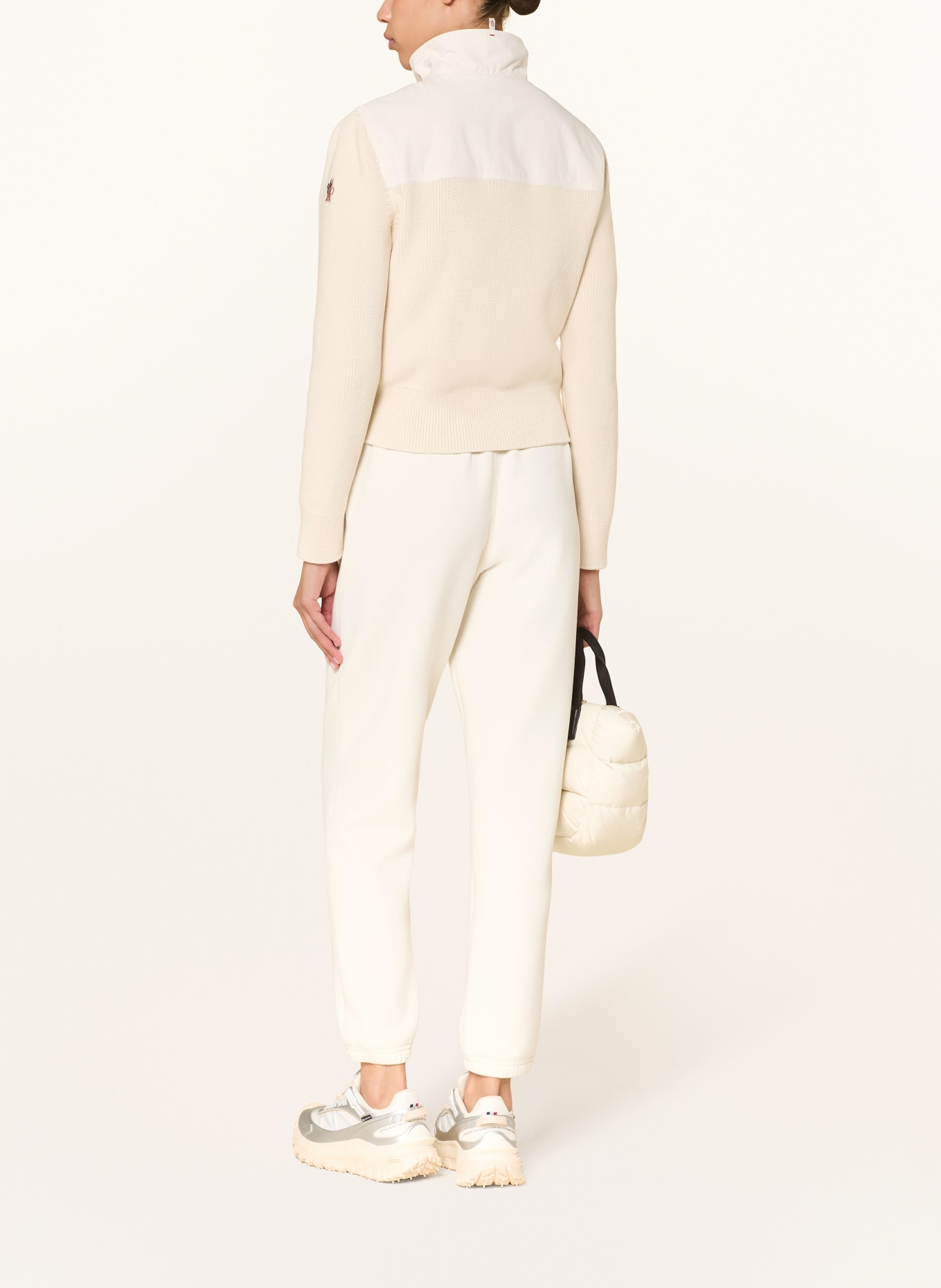 MONCLER GRENOBLE Cardigan en mélange de matières: CRÈME