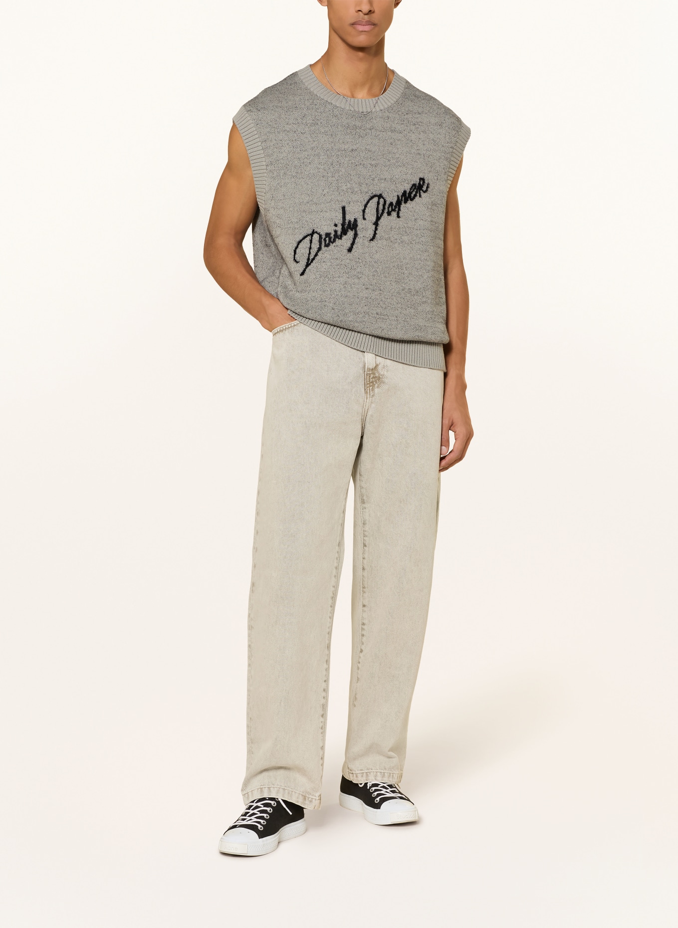 DAILY PAPER Pullunder: GRAU / SCHWARZ