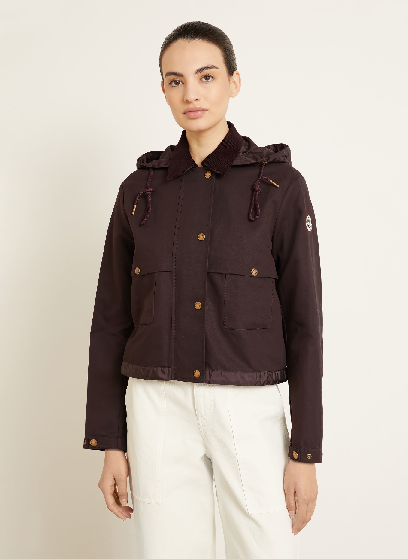 MONCLER Overjacket ACONITUM met afneembare capuchon: MARRON FONCÉ
